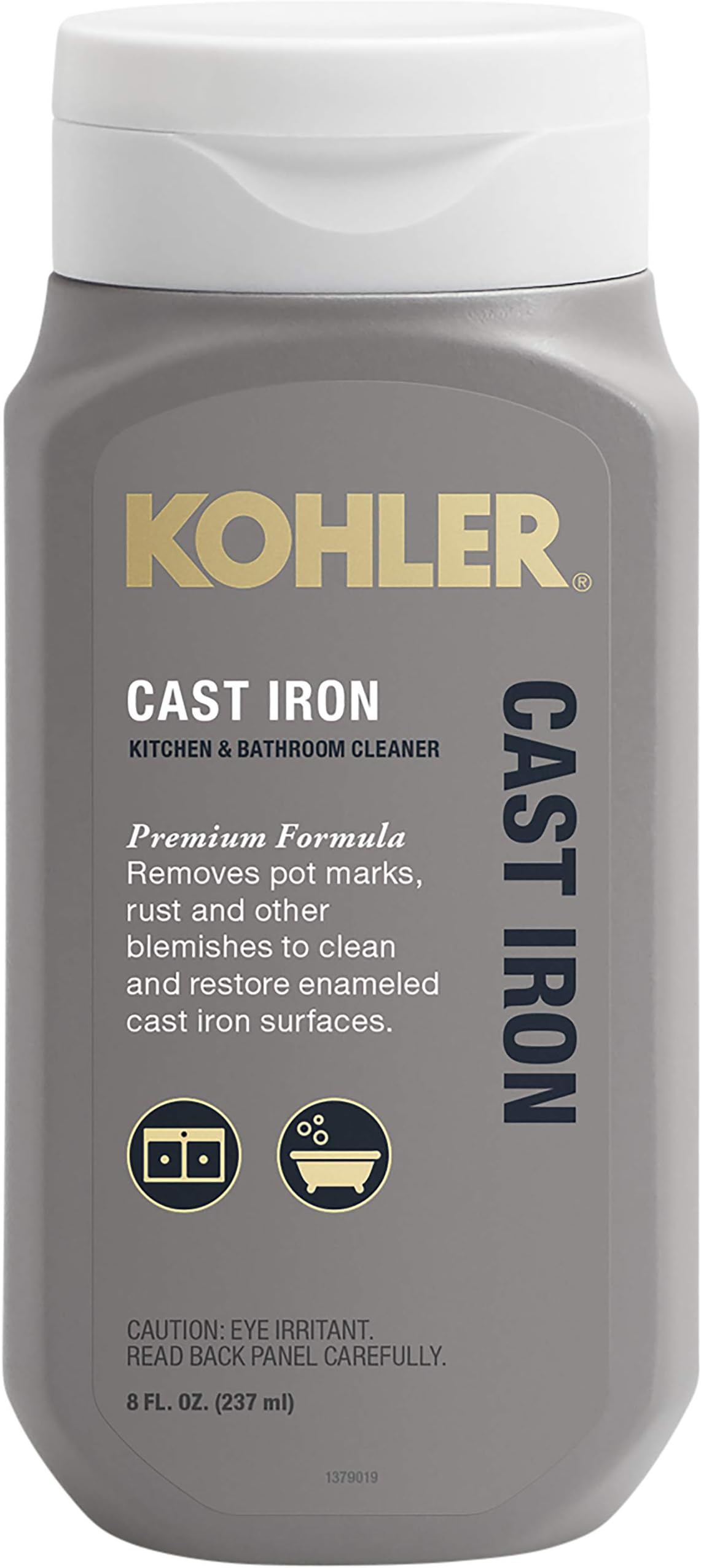 K-23725-NA Cast Iron Cleaner, For Kitchen and Bathroom, 8 oz Bottle, Non-abrasive Cream-based Cleaner