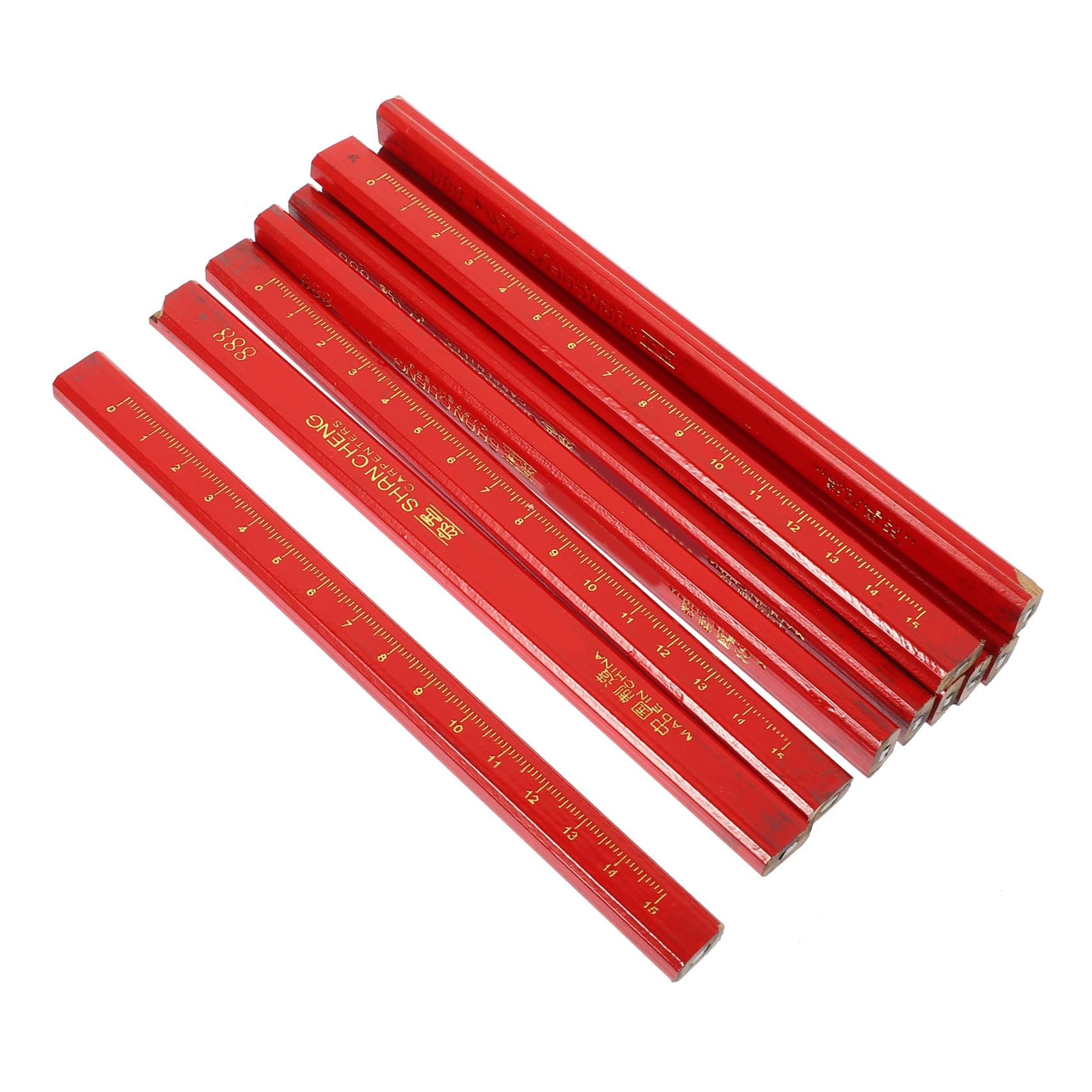 Artibetter 72pièces Crayons De Charpentier Rouges à Mine Dure Marqueurs Pour Travail Du Bois Octogonaux