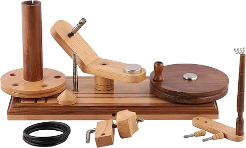 Miniatura 25 de Brainmart Winds - Bobinadora de bolas de hilo de madera y veloz de mesa, Winds de 8 a 12 onzas para manualidades de ganchillo y tejer, juego