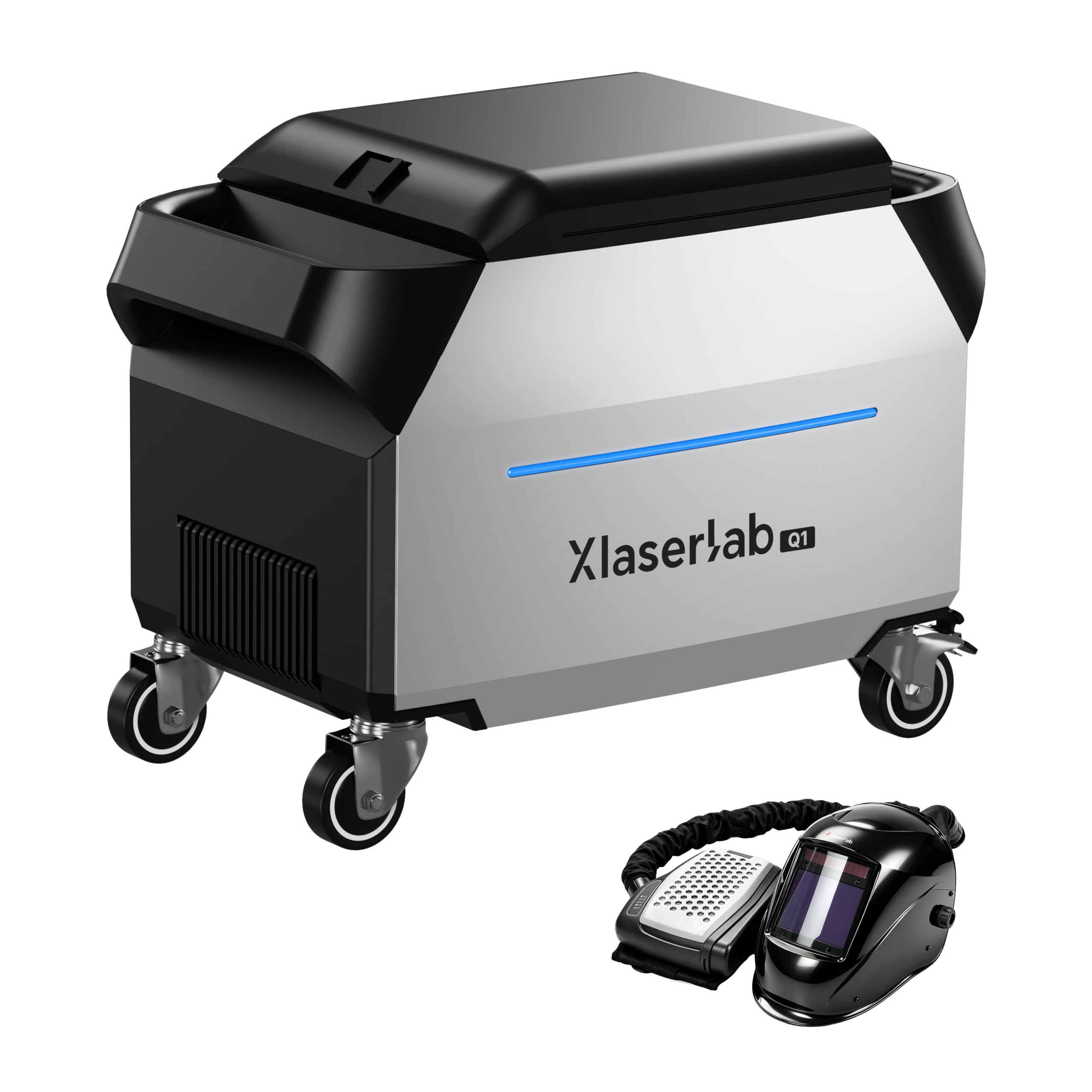 Q1 120W MOPA Pulse Laser Cleaner Engraver with PAPR Helmet
