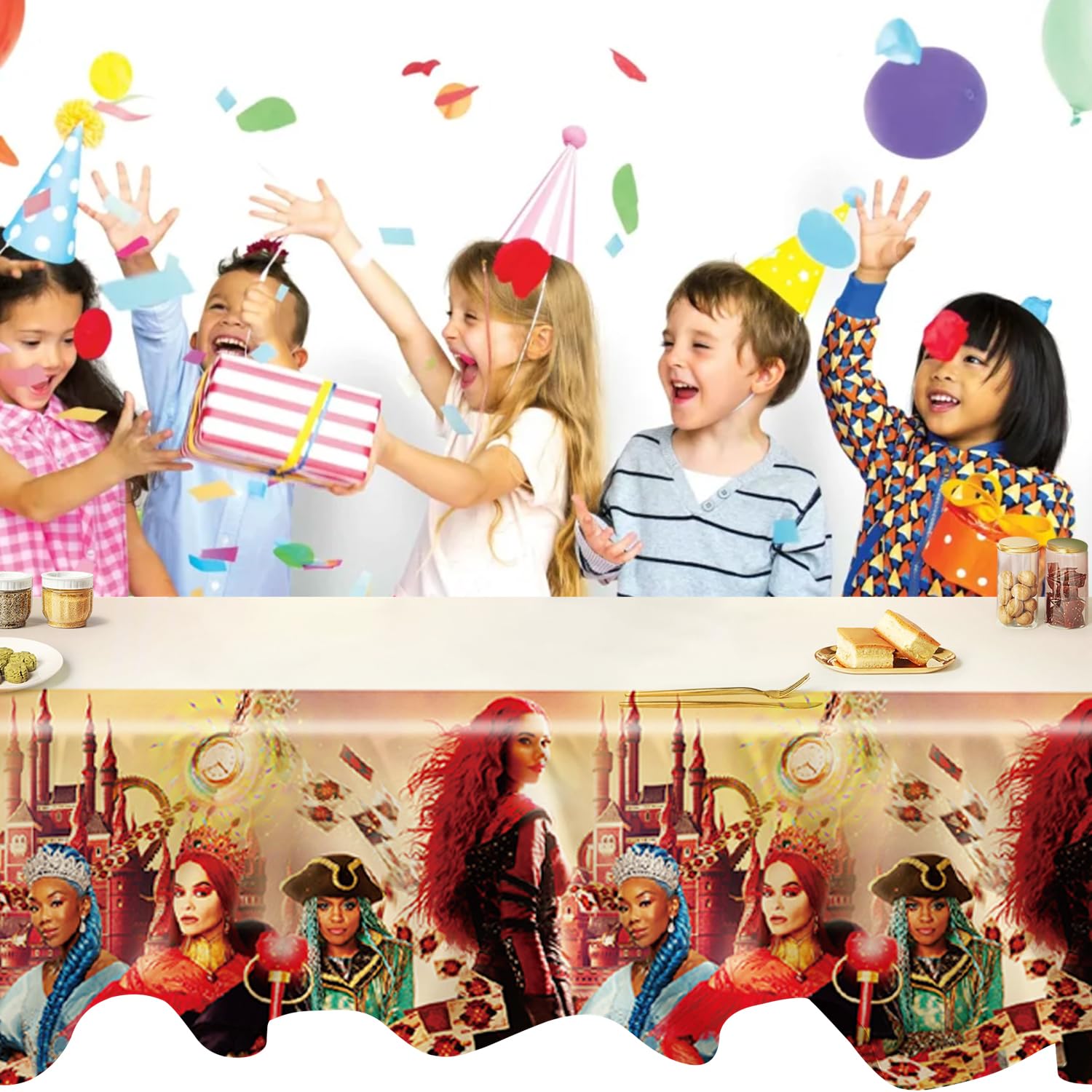 Hosuly 12 Pcs Kids Party Tablecloth Set – 54x108 Inch Disposable Plastic Covers, Assorted Patterns - View #10