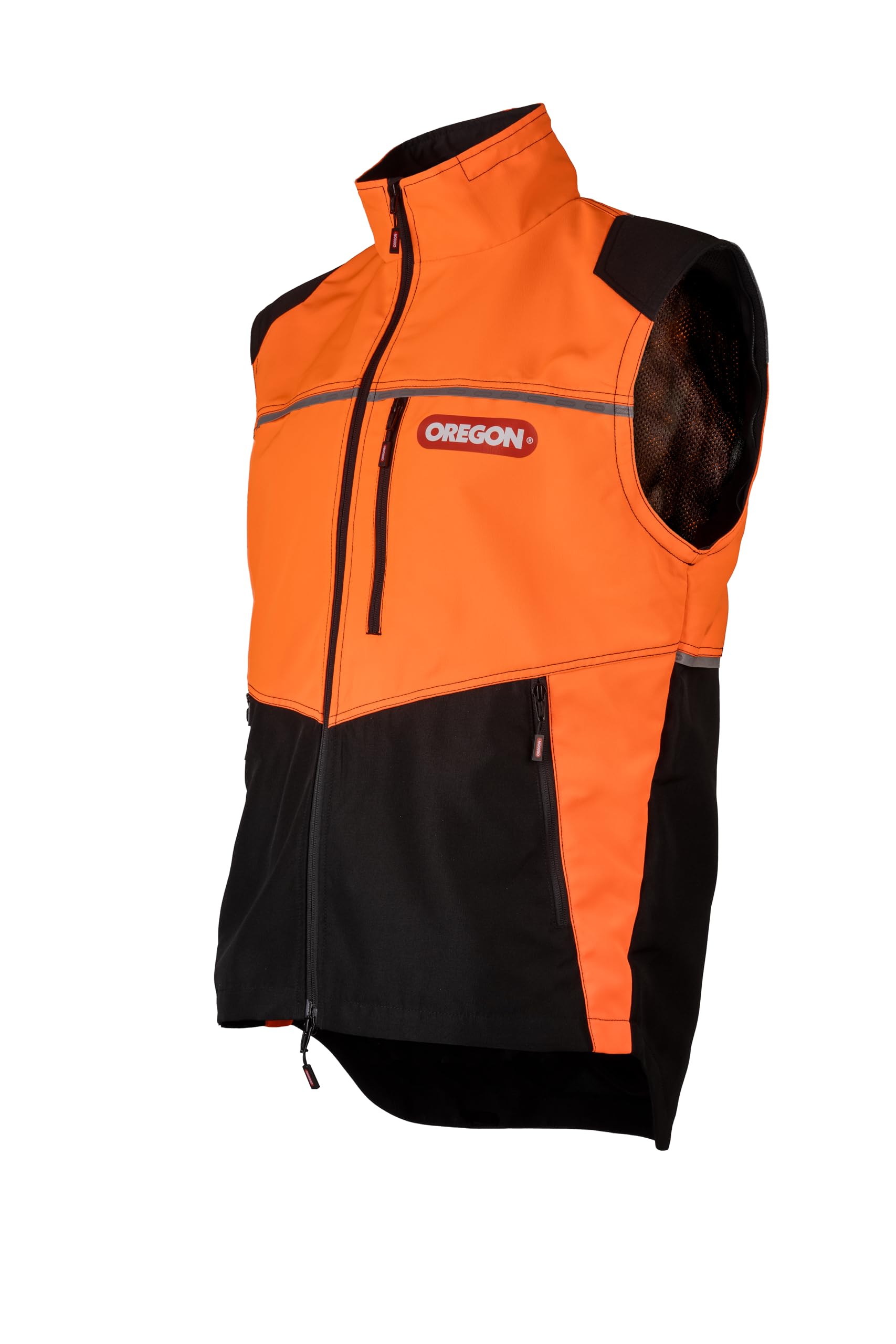 Oregon Protect Pro Veste Haute Visibilité, EPI Professionnel Toutes Saisons, Déperlante, Respirante, Bandes Réfléchissantes, 5 Poches, pour Tronçonneuse, Travaux Forestiers et Extérieurs