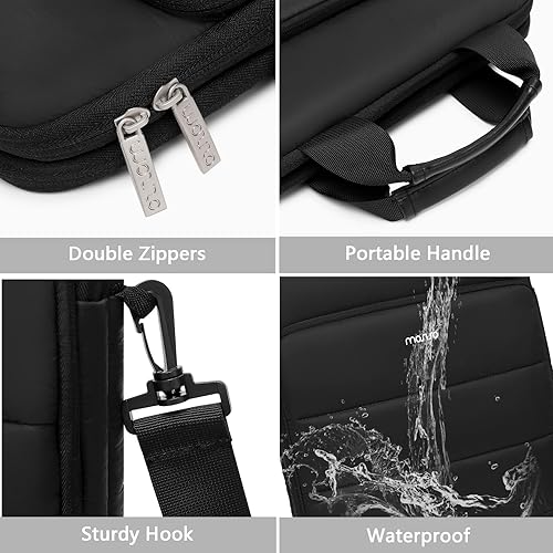Miniatura 4 de MOSISO Bolsa de hombro vertical para laptop, 15-15.6 pulgadas, doble capa, acolchada y esponjosa, compatible con MacBook Pro de 16 pulgadas, HP,
