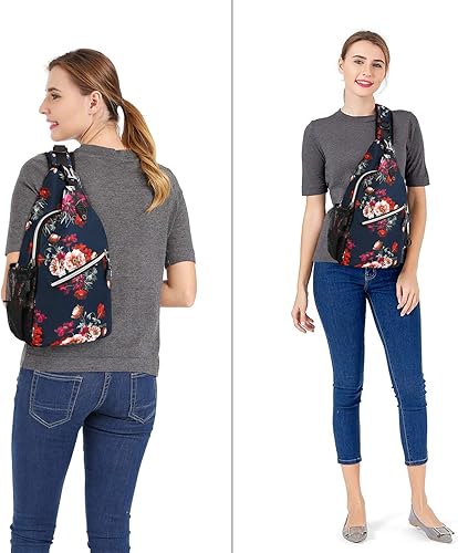 Miniatura 5 de Mochila bandolera MOSISO, mochila de viaje, senderismo, de un día, de algodón rosa, mochila de hombro, azul, mediano