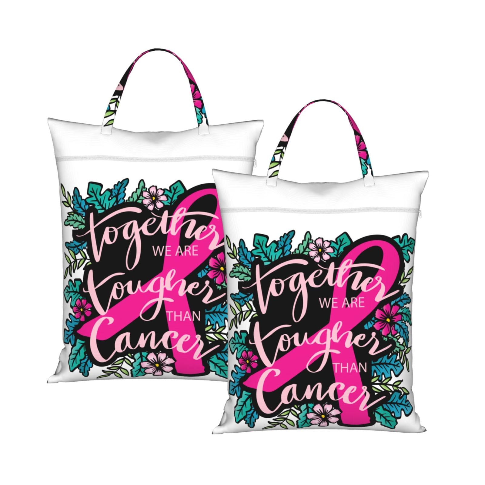 Cyanlit 2Pcs Breast Cancer Awareness 2 Pcs Large Travel Laundry Bags Waterproof Wet Dry Bag For Travel,Swimming