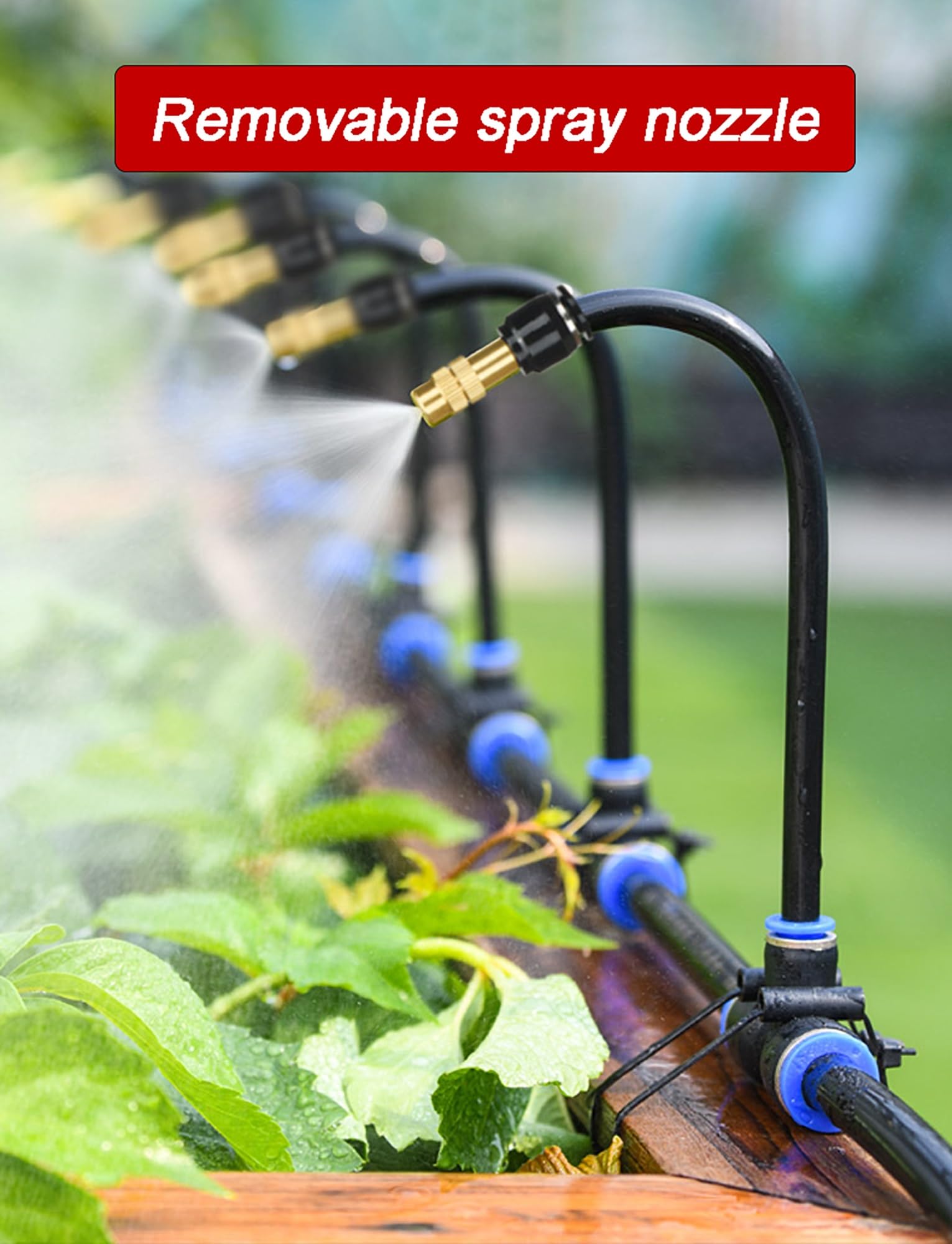 Kit di irrigazione a goccia for serre, irrigazione automatica, tubo flessibile regolabile a 360° con 30 ugelli, irrigazione for patio, irrigazione delle piante con tubo distributore da 98 piedi