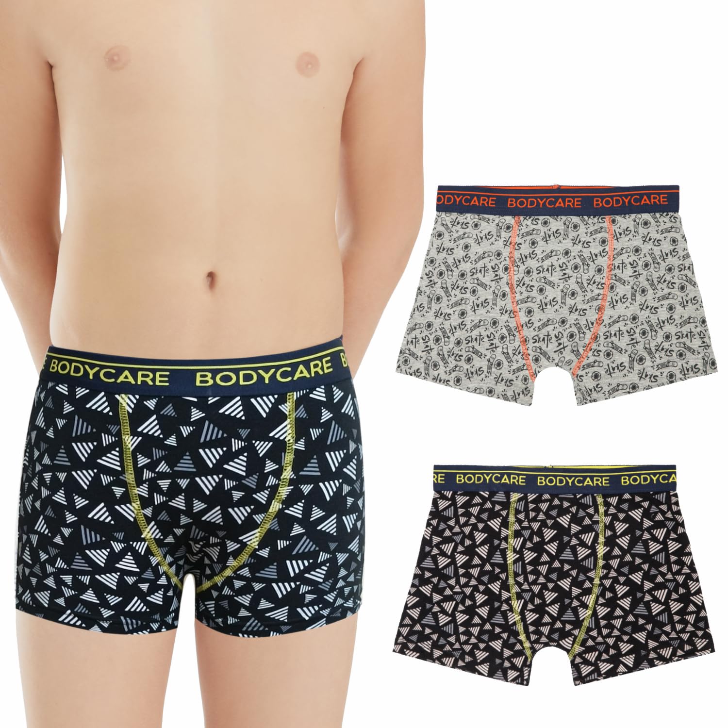 BODYCARE Boys Cotton Solid Trunks Pack of 2 | Soft & Breathable Innerwear | Comfortable Elastic Waistband | Kids Underwear | Skin-Friendly Fabric