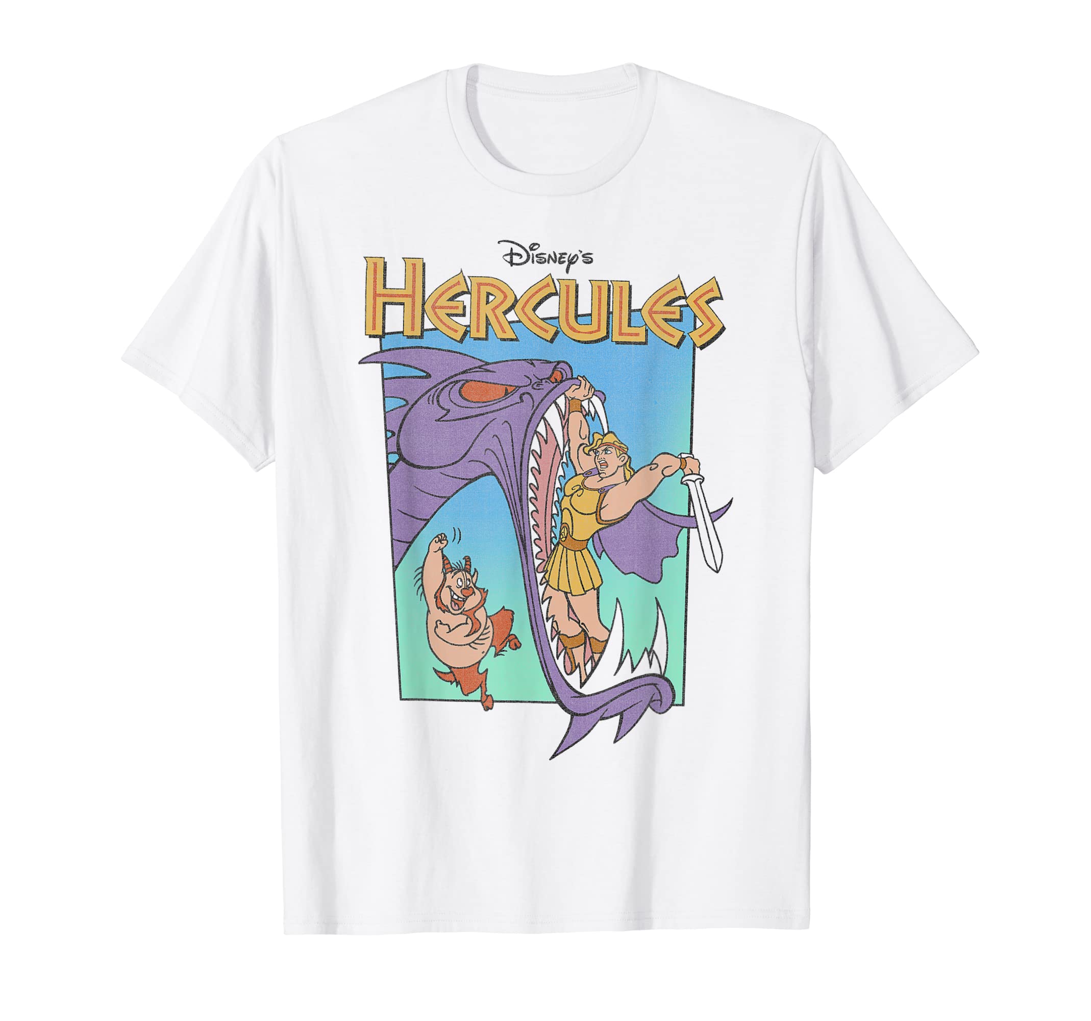 Disney Hercules Hydra Battle Retro Graphic T-Shirt T-Shirt