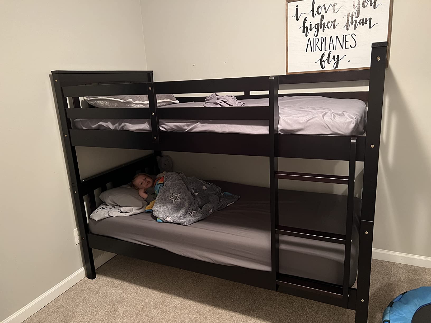 50/mo Finance Designs Bunk Bed with Drawers, Twin Over Full Bunk Bed