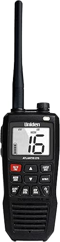 Uniden Atlantis 275 Handheld Two-Way VHF Marine Radio, Floating IPX8