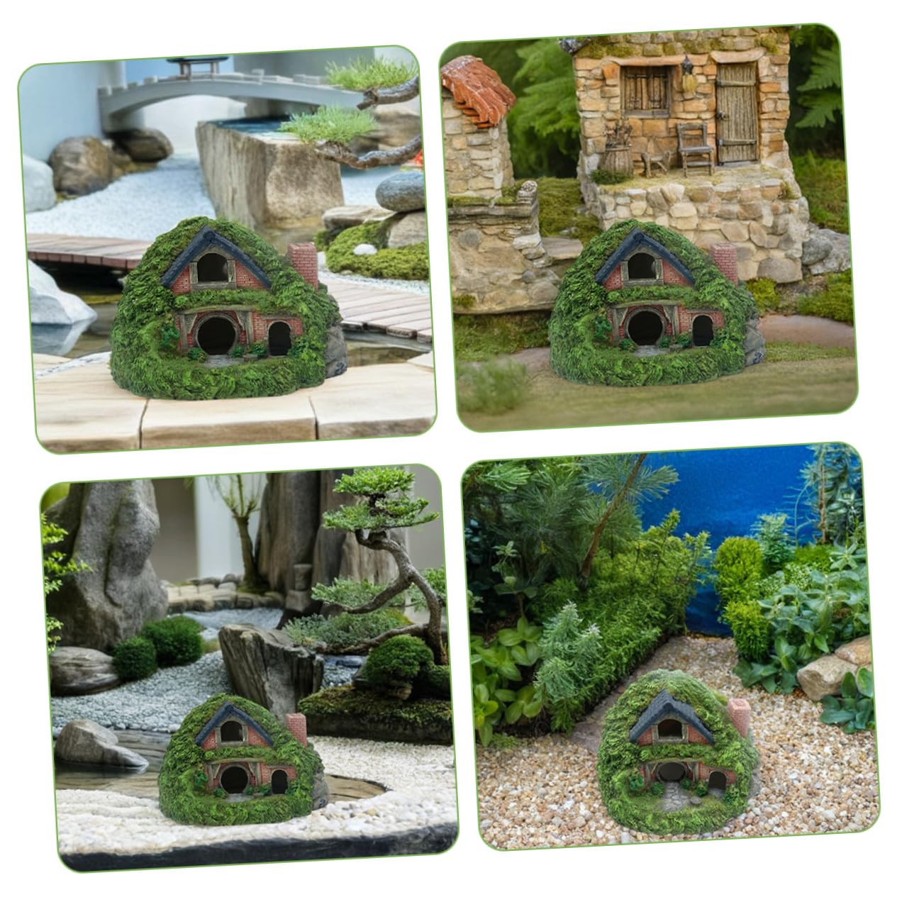 VANZACK Decoración para Acuario Pequeña Cueva de Resina Refugio para Peces y Camarones Estilo Ruinas Romanas con Europeo para Peceras