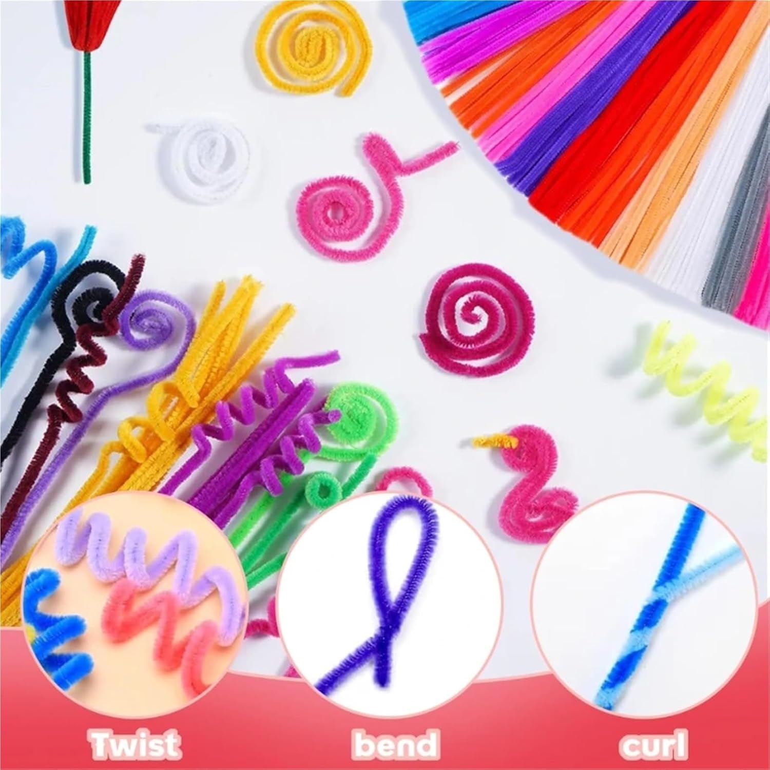 Glitter Pipe Cleaners 1000pcs Pipe Cleaners 11.8ins for Crafts Cleaner Creative DIY Decorations for Projects Creative DIY Room Decor