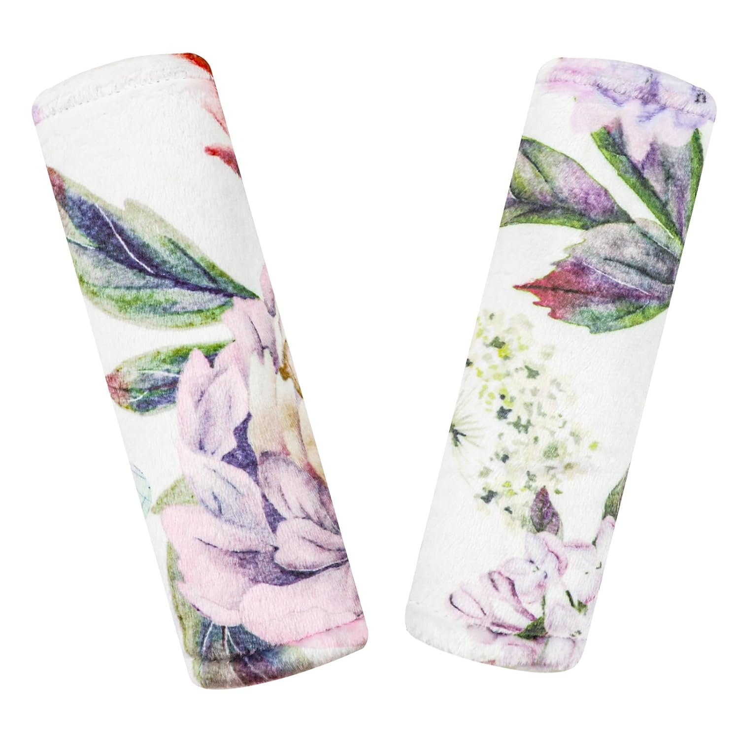Car Seat Strap Pads for Baby Kids, HNHUAMING Ultra Soft Carseat Straps Shoulder Covers, 2 Pack Infant Seat Belt Cover Pad for Baby Car Seats/Strollers/High Chair/Pushchair, Purple Floral
