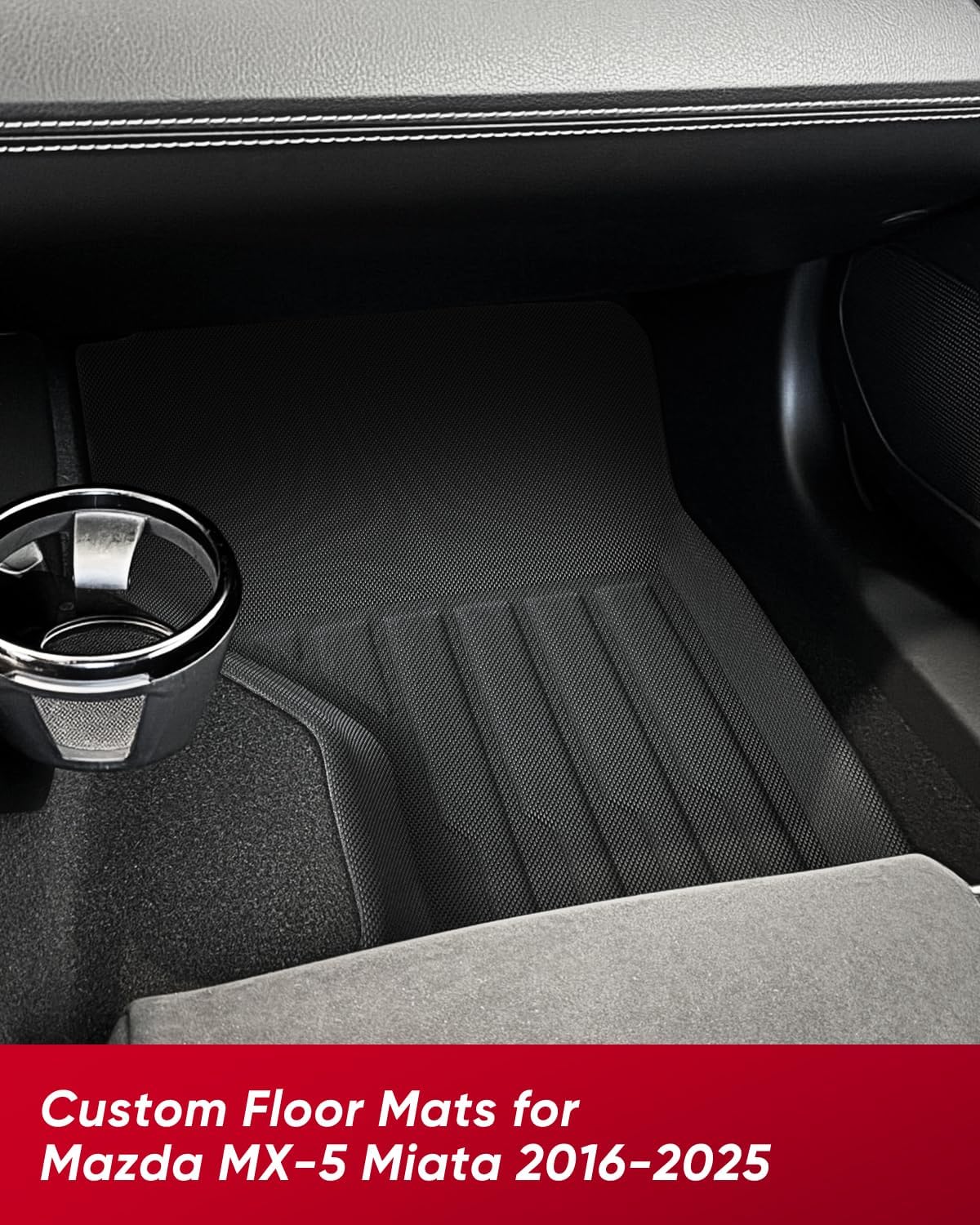 Floor Mats for Mazda MX5 Miata: 2016-2025 Custom Car Accessories, Fit for Fiat 124 Spider 2017 2018, All Weather Black Automotive Carpet Floor Liners for Miata MX-5 ND 2024 2023 2022 2021 2020 2019