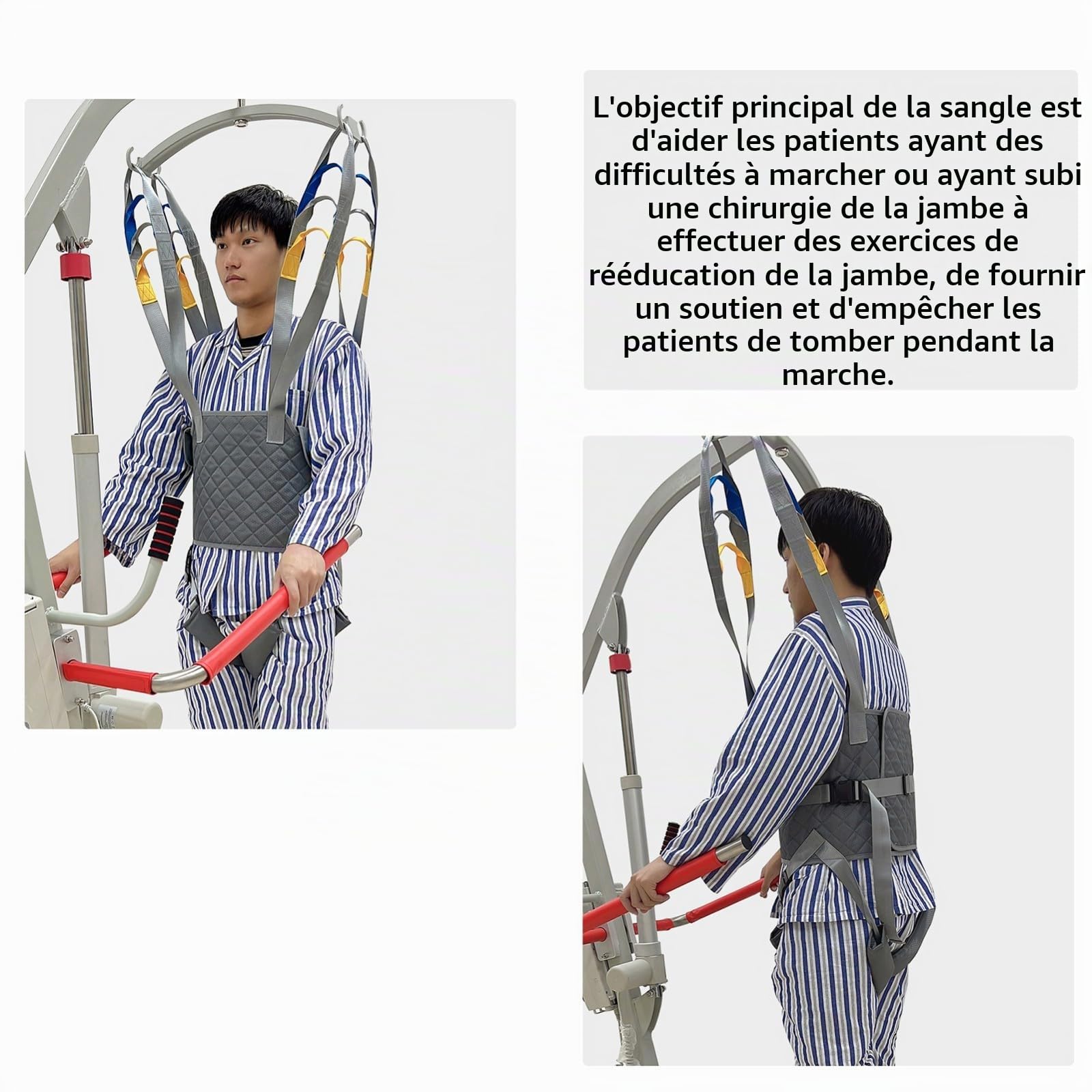 Sling Patient Lifter, Harnais De Marche Debout De Harnais De Levage De Patient,Harnais De Marche Assisté Par Le Patient, Aides à la Marche pour Tout Le Corps, pour Personnes Âgées,Handicapés L