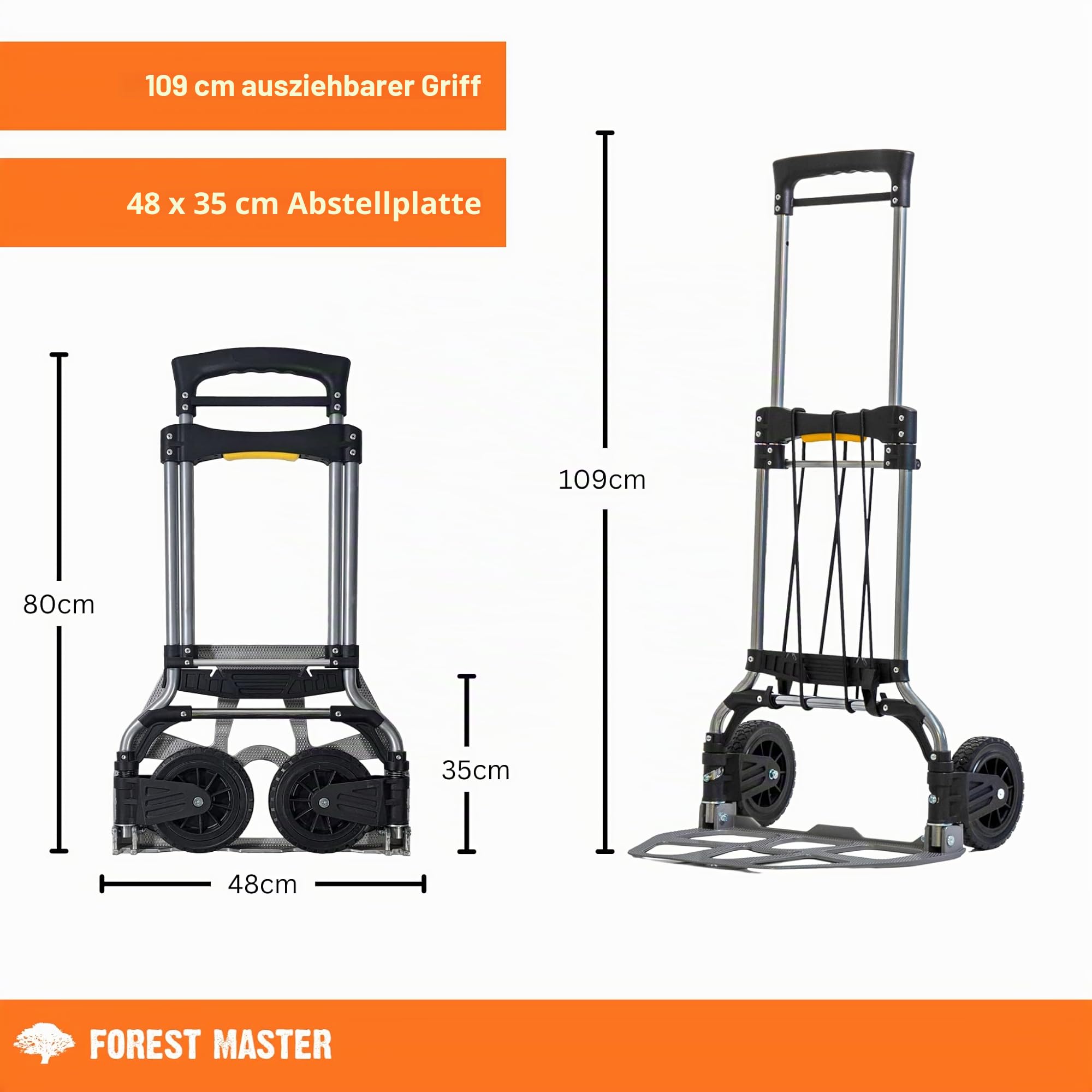 Sackkarre, zusammenklappbar, robust, 160 kg oder 90 kg Tragkraft (160 kg)