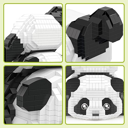 Miniatura 3 de Finger Rock Creator Panda - Juego de construcción de mini ladrillos, 1325 piezas de animales lindos, regalos de fiesta para niños, adultos, niños y