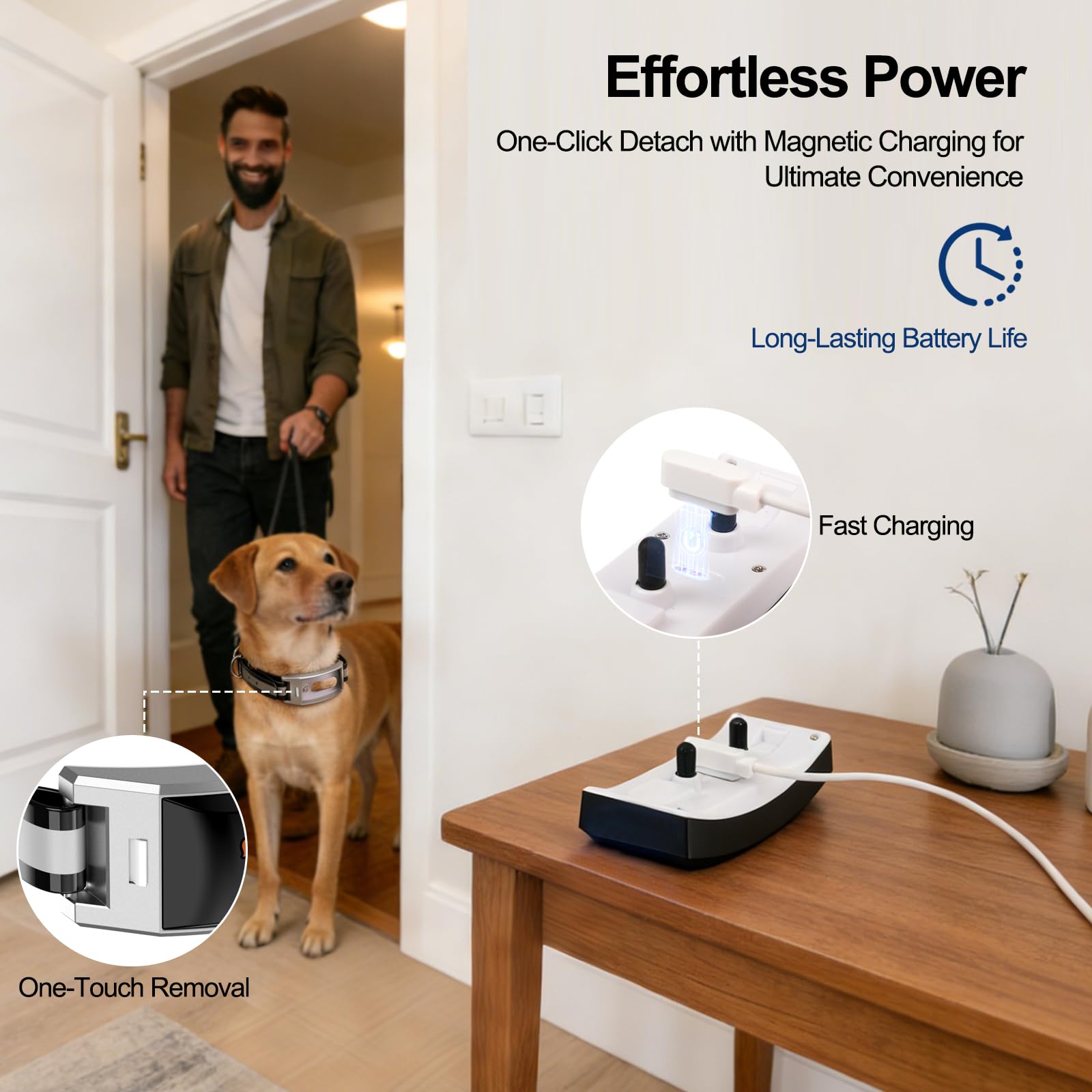 GPS Electric Dog Fence, Wireless Dog Fence, Subscription-Based System, Portable Fence for Outdoor Use, Rechargeable Waterproof Silicone Collar Adjustable for Dogs - image 3