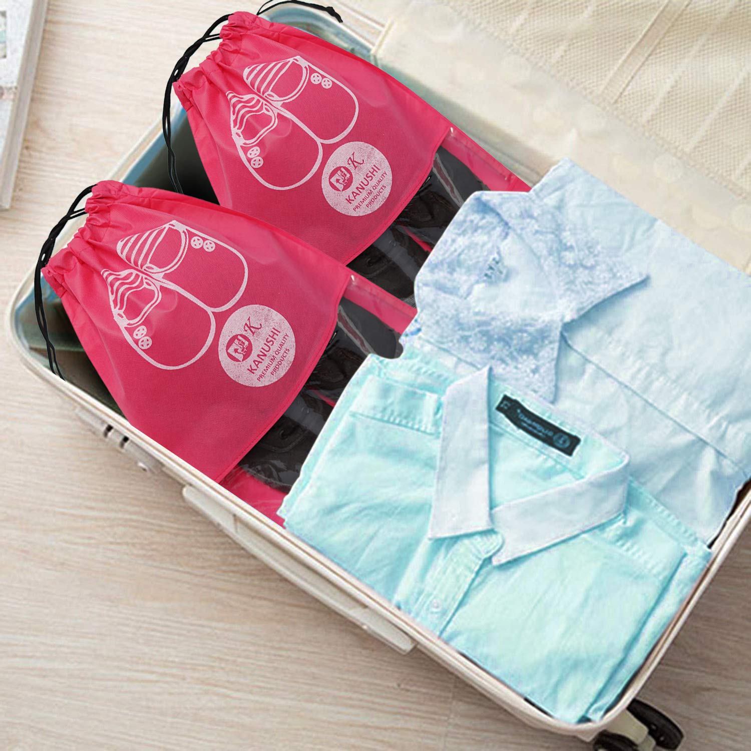 KANUSHI Industries - Juego de 24 fundas para zapatos, color rosa, estándar, Rosa, Standard