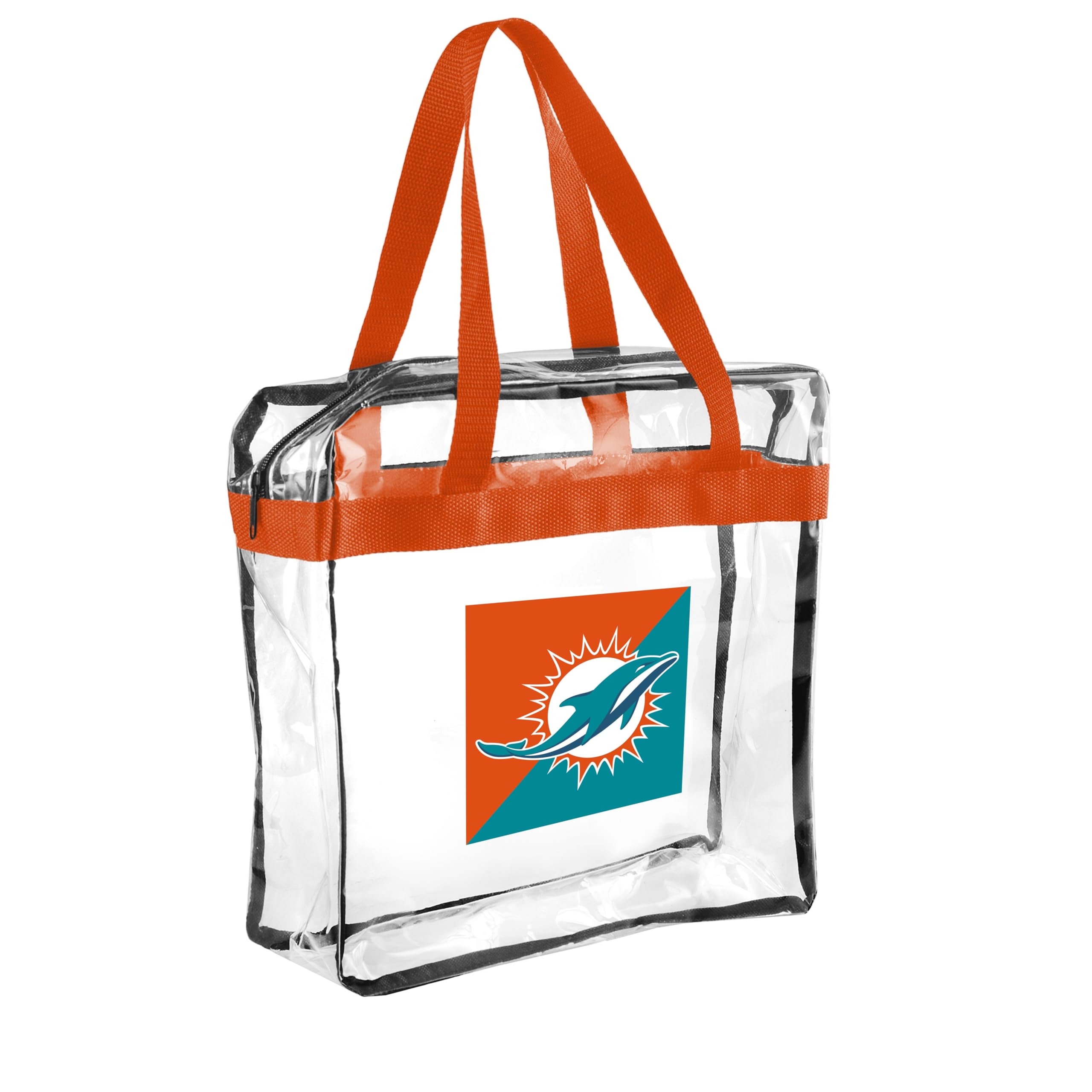 FOCO NFL Clear Stadium Messenger Bag for Football Game - Vinyl, Miami Dolphins