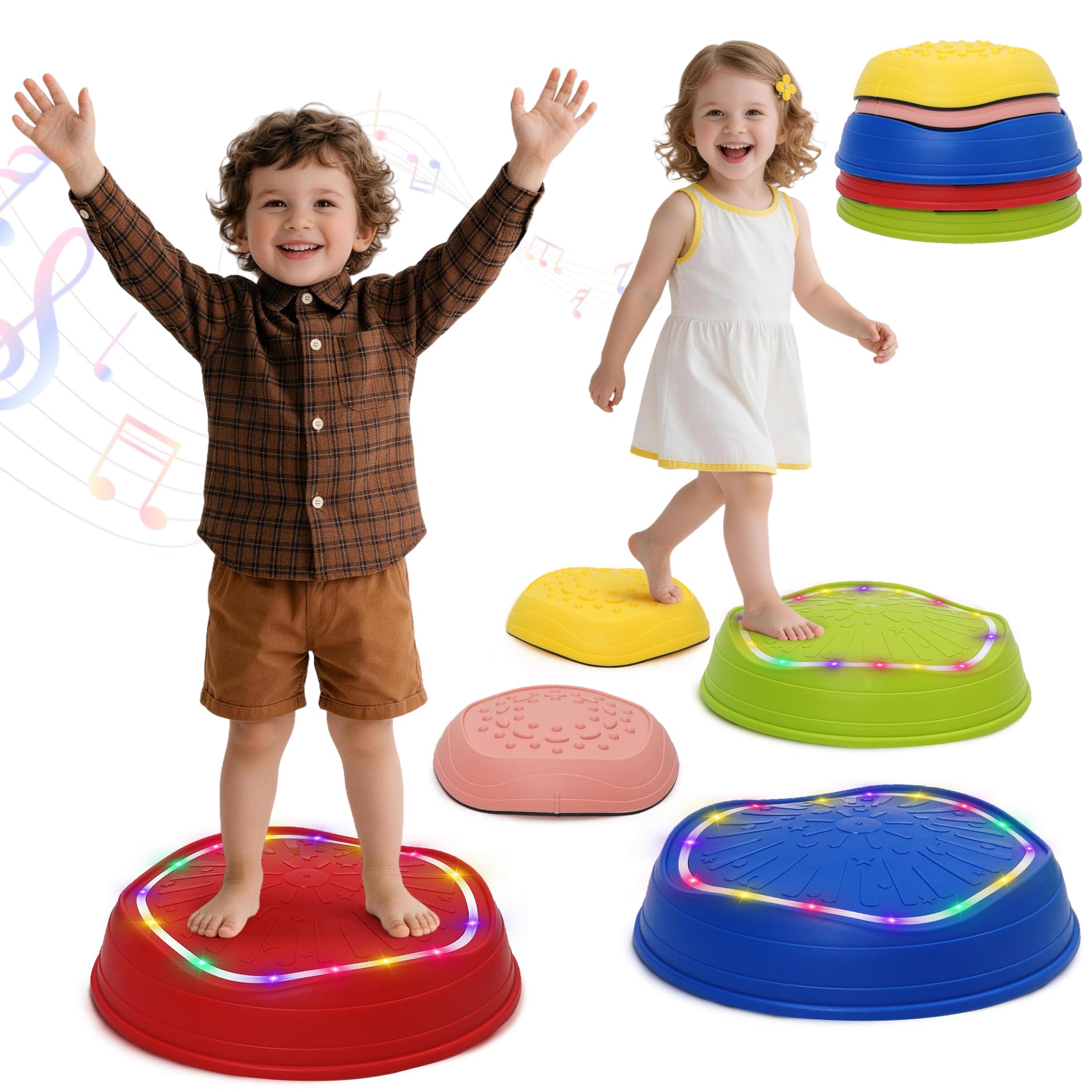 Pierres de rivière enfants, pierres d'équilibre et pas japonais, antidérapantes, supportent 100 kg