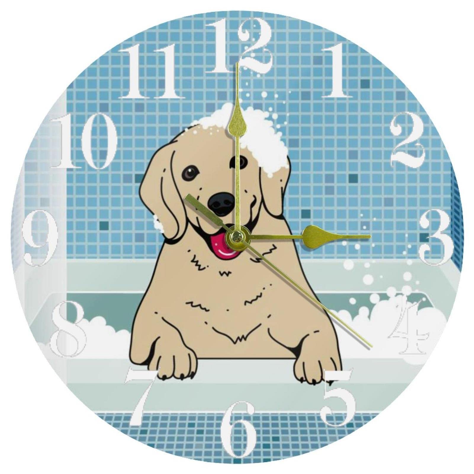 Horloge murale ronde 25 cm motif chien mignon cadeau pour école