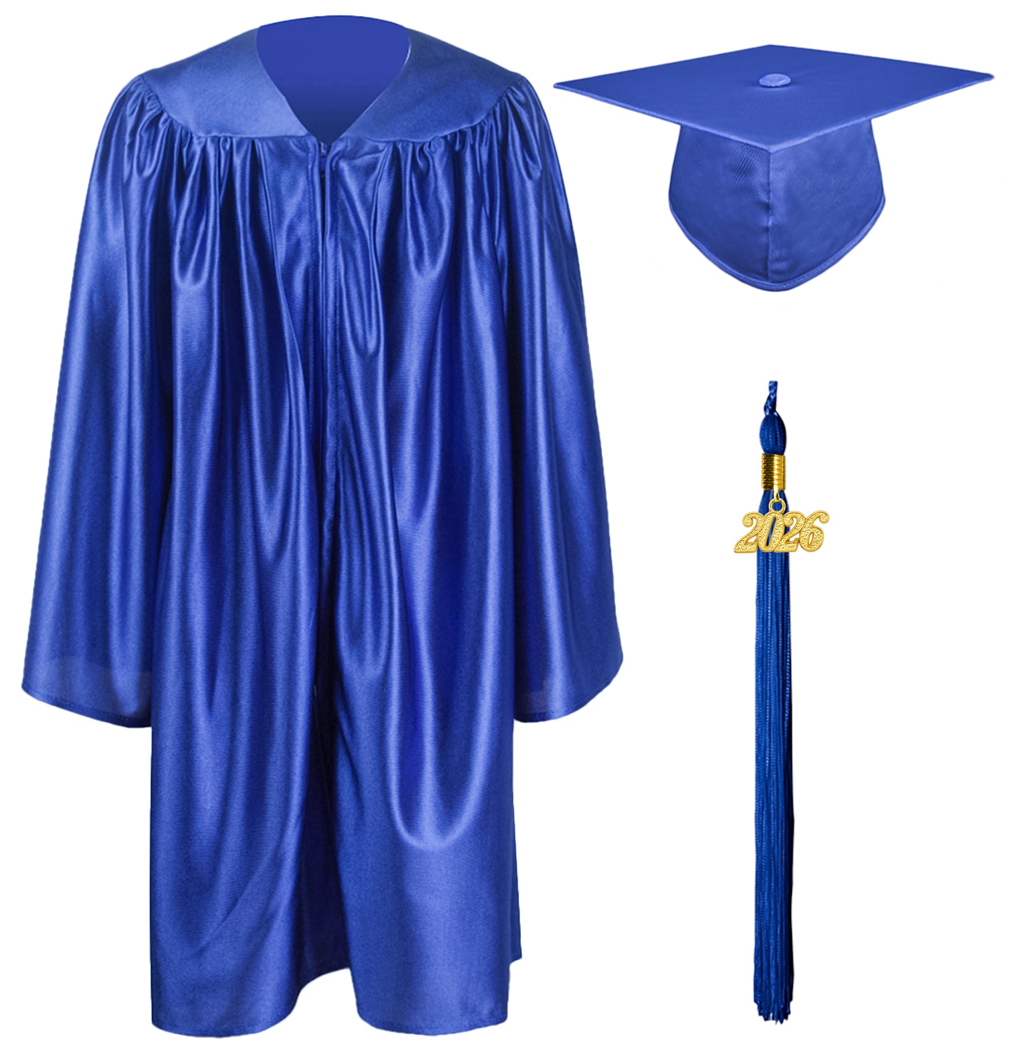Graduationmall Royal Preschool Children's Graduation Cap And Gown,2026 Shiny Nursery Graduation Outfit For Kids 30(115-122Cm)