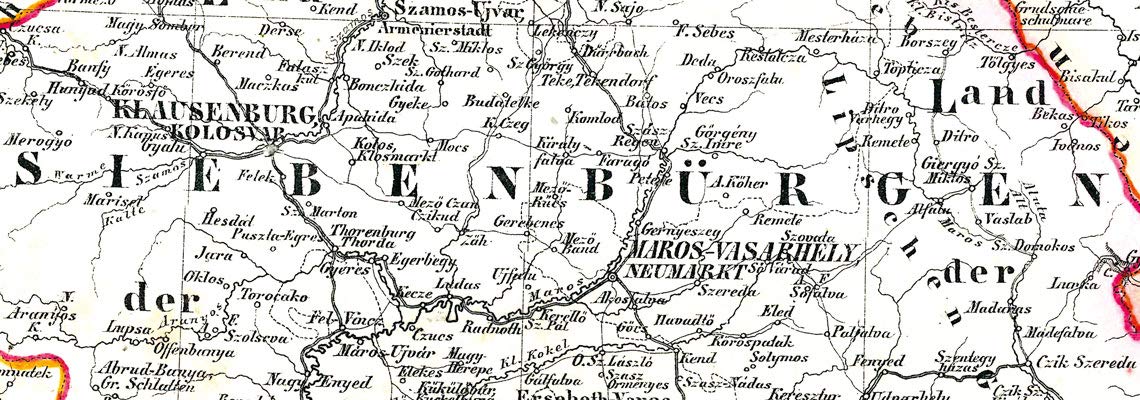 Historische Karte: Moldau, Walachei, Siebenbürgen mit Bessarabien 1848 (Plano)