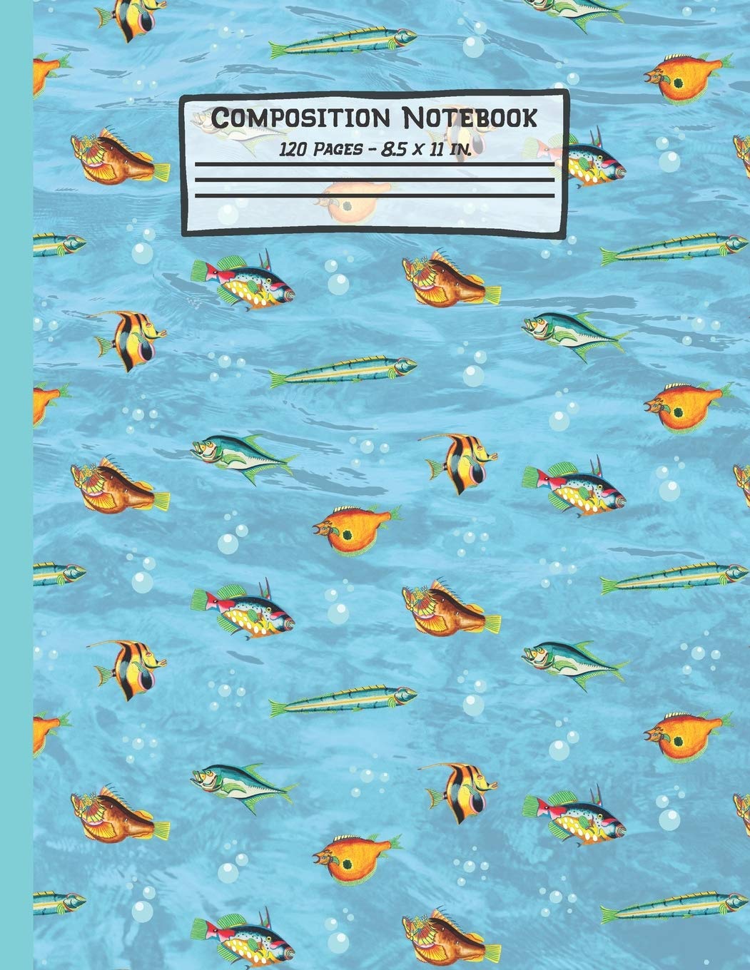 Creabooks PublishingsFish Composition Notebook: Fish Gifts: Paperback Blank Wide Ruled Lined Paper Journal for School: 8.5" x 11"