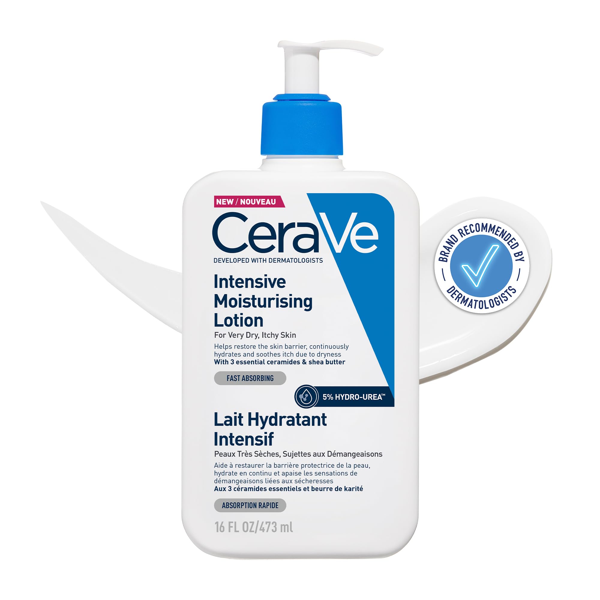 CeraVe Intensive Moisturising Lotion With 3 Essential Ceramides, Hyaluronic Acid, Shea Butter, MVE Technology