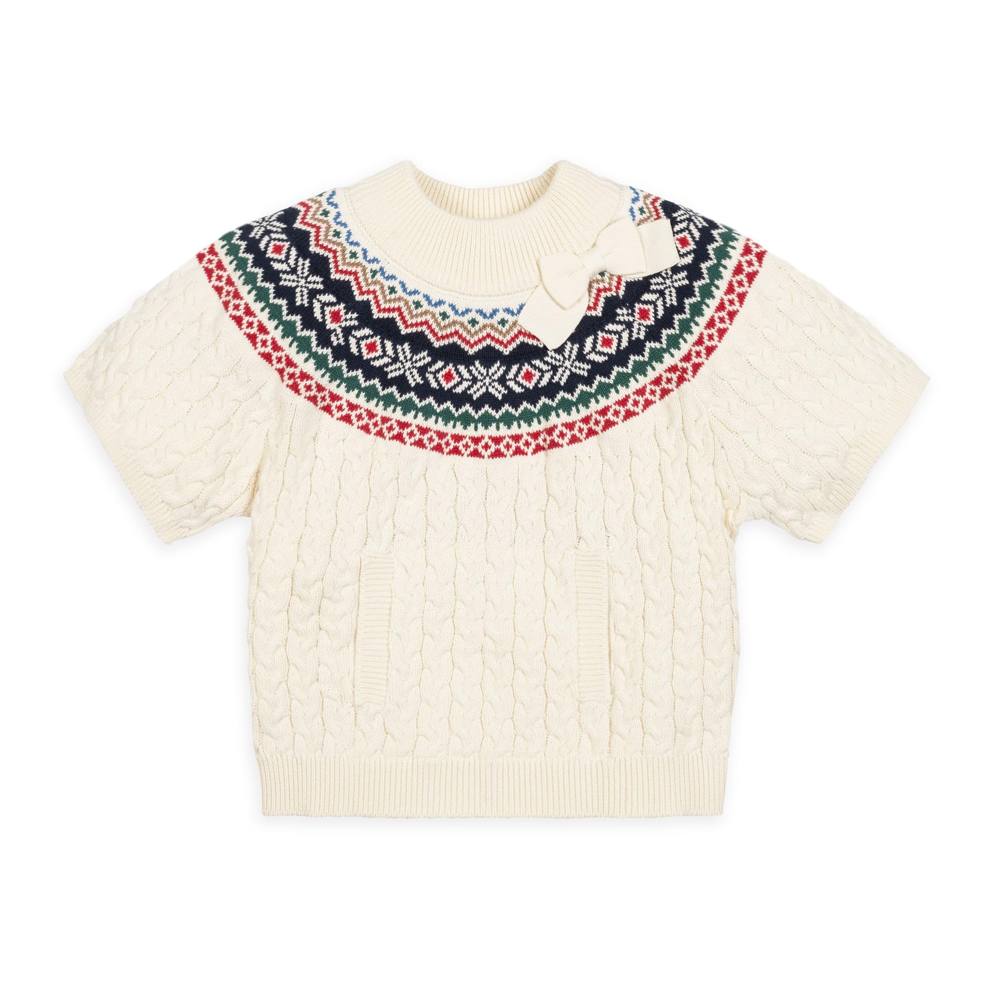 Hope &amp; Henry Girls Cable Front Pullover Sweater