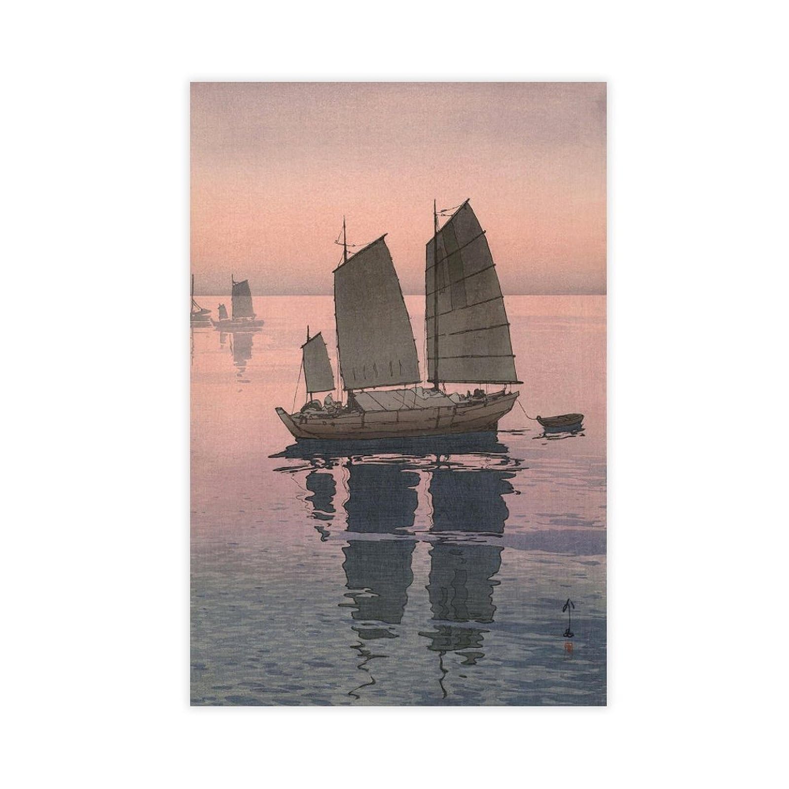 Dfjyjfgjj Yoshida Hiroshi,Sailing Boats,Japanese Painting, Wall Decoration Poster Family Bar Restaurant Garage Cafe Art Sign Gift 24" L X 36" W