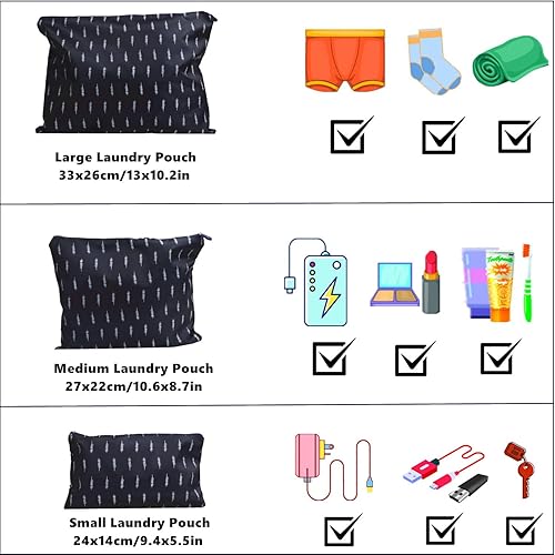 Miniatura 3 de GUIFIER 6 bolsas organizadoras de maleta de viaje, organizador de viaje, juego de cubos de embalaje, bolsas de lavandería, bolsa de almacenamiento