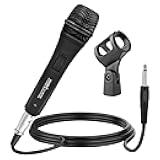 5 CORE Microphone Dynamic Vocal Handheld Mic Cardioid Unidirectional Microfono w On Off Switch + XLR Audio Cable for Singing - Parent Plastic MIC (PM 608, 1 Piece)