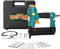 DOTOOL 18 Gauge 2-in-1 Pneumatic Brad Nailer & Crown Stapler Kit - 5/8"-2" Nails, 1000pcs Included, Safety Glasses for DIY Woodworking
