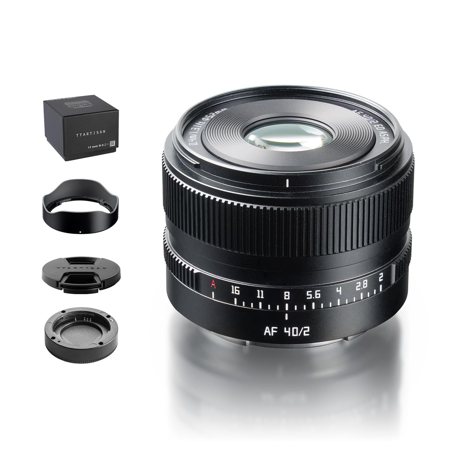 TTARTISAN AF 40mm f/2 for E Mount, Full Frame 40mm f2 Prime Lenses for FE-Mount A7 II A7R II A7R V A7S II A7SIII A7C A9 A1 A5100 A6000 A6400 A6700 NEX-7 NEX-5T NEX-3N ZV-E1