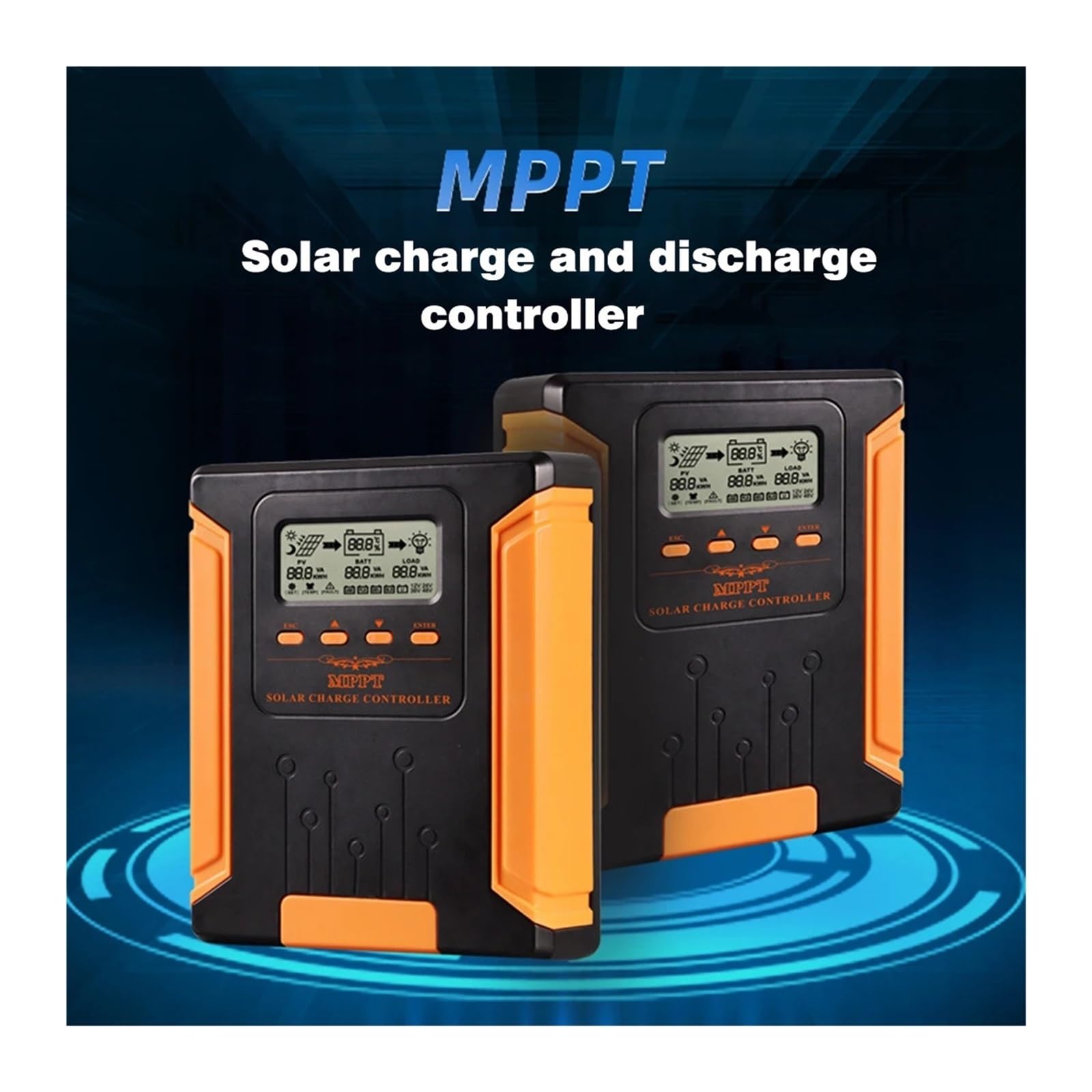 controlador de carga solar, Mppt 40A 50A 60A 190V Controlador de carga solar 12v 24v 36 48v Interruptor automático Regulador panel(50A)