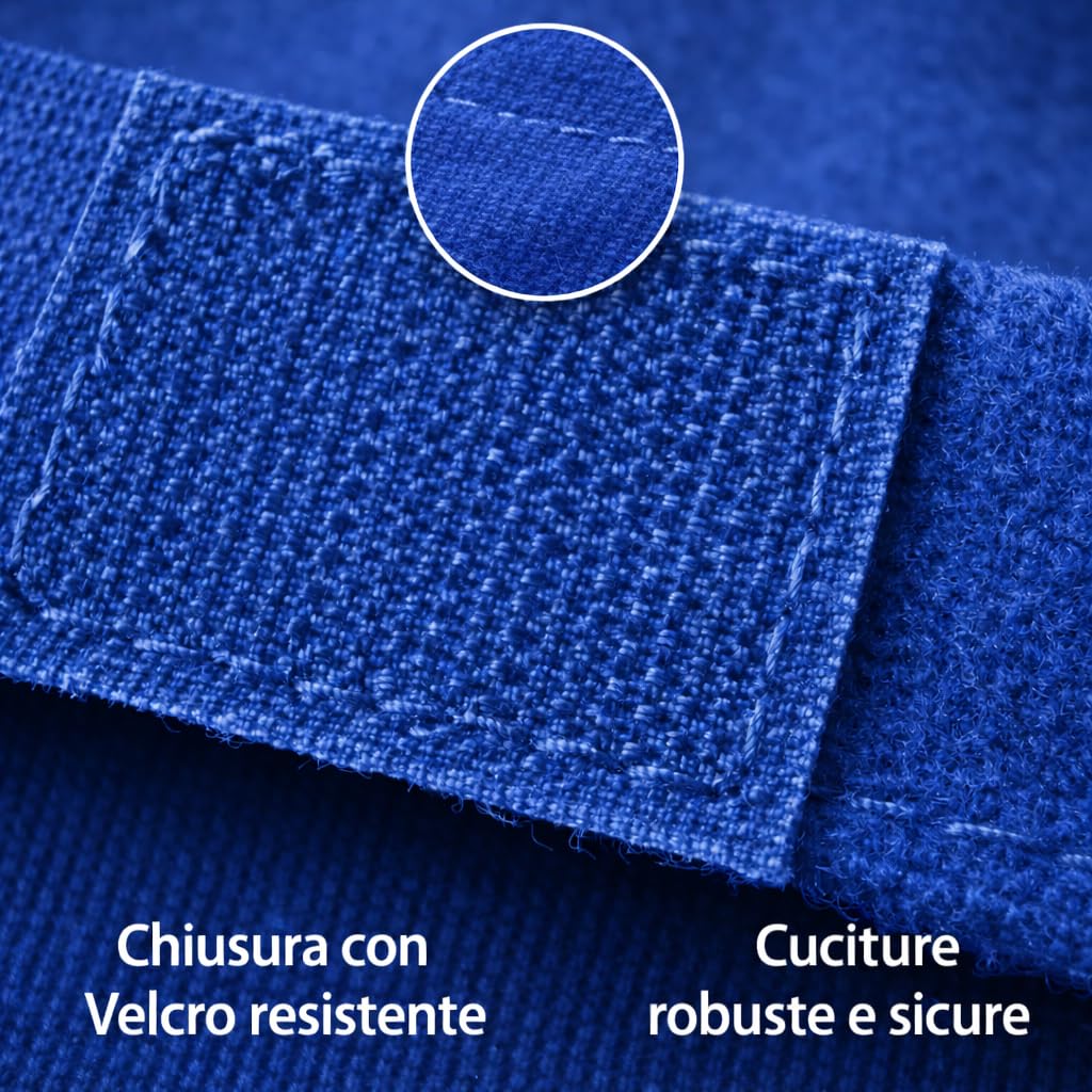 Sacca Porta Gel Caldo/Freddo con Fascia di Fissaggio, Custodia per Impacco 12,5 x 26 cm, Blu, 1 Pezzo (Gel Non Incluso)