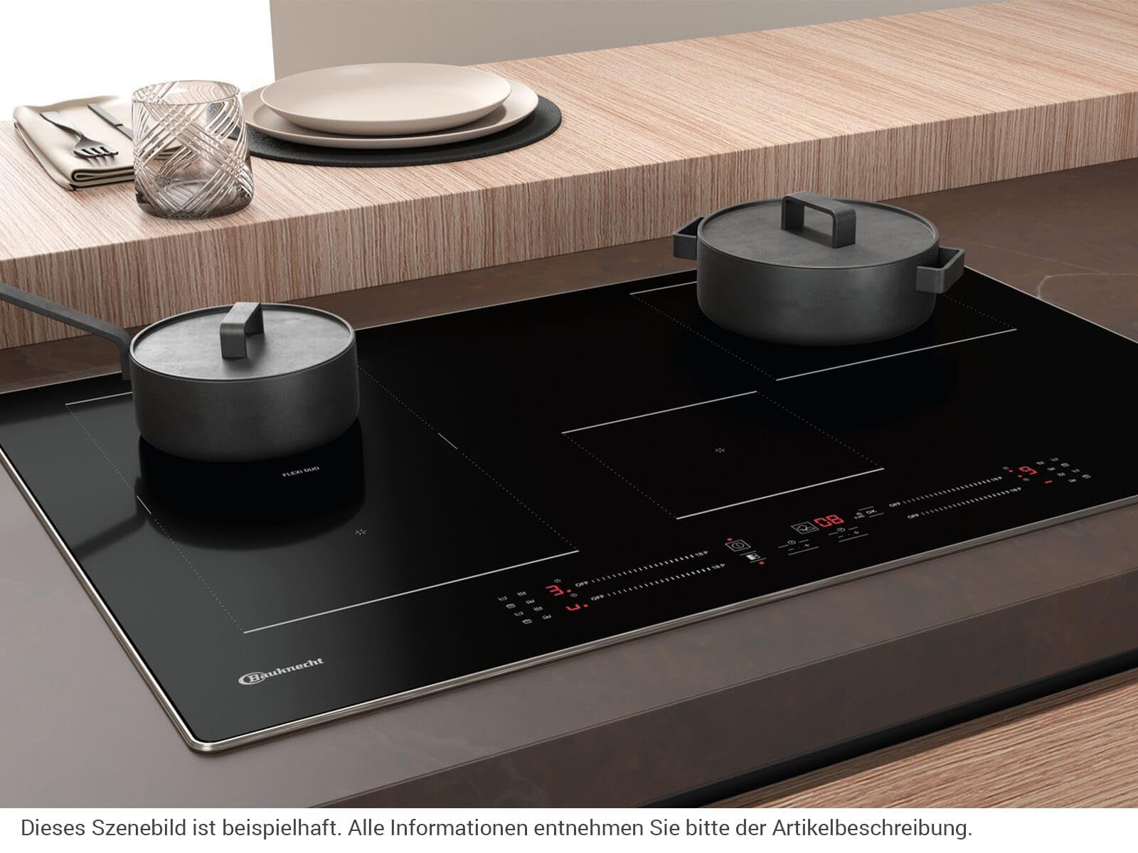 Bauknecht Induktions-Kochfeld BS 2677C AL / 77 cm/Flexi Zone/Booster/Automatik Funktionen/Timer/Schmelzstufe/Restwärmeanzeige