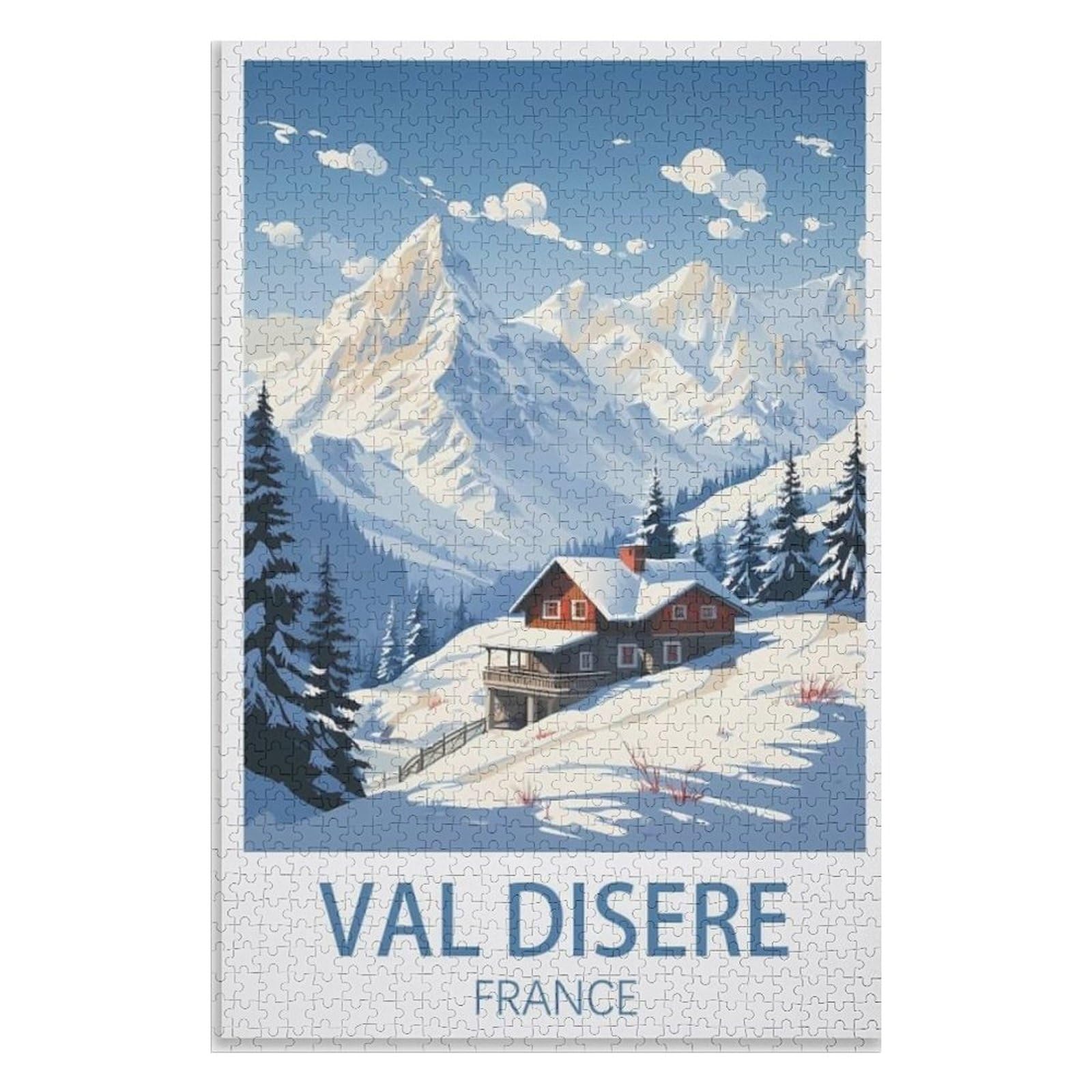 Recreation Suitable for Adults to Reduce Stress，Val D'isere France ，Adults 1000 Piece Jigsaw Puzzle- Christmas，70x50，paper puzzle，AA-855