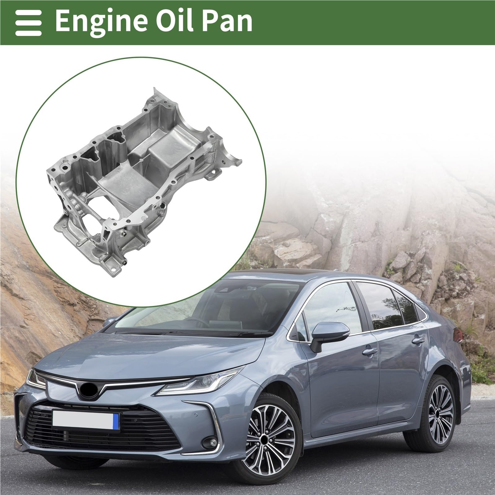 Miska olejowa na wymianę‌ Miska olejowa silnika samochodowego, aluminiowa miska, skrzyni biegów, Pasuje do Lexusa CT200h 1.8L 2011-2017 1142037010