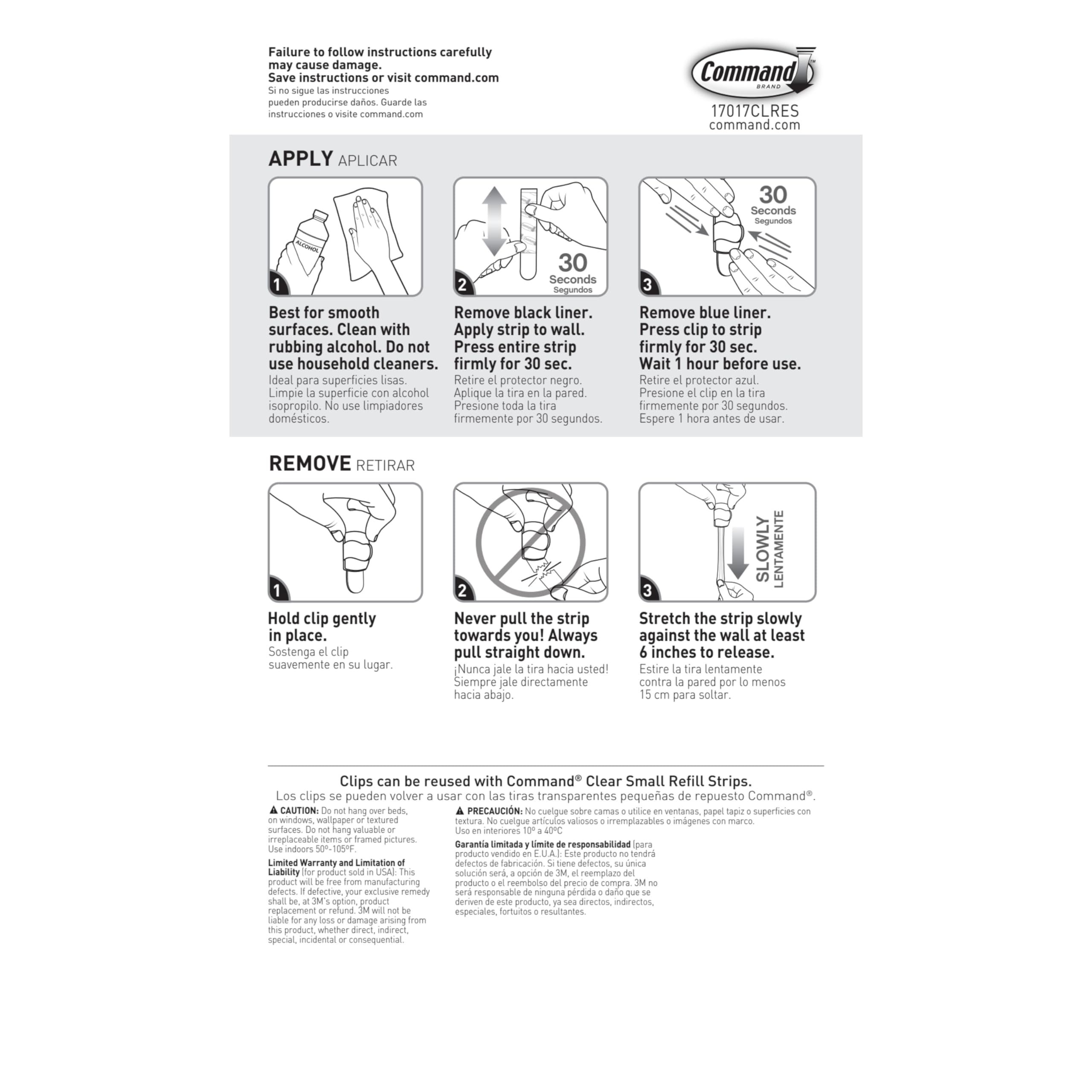 Command - Clips redondos para cables, transparentes, 4 clips, paquete de 4