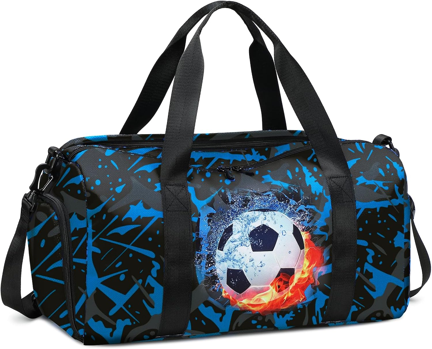 LEDAOU Kids Duffle Bag Boys Girls Overnight Travel Sport Gym Bag Weekender Carry On Shoulder Bag with Shoe Compartment & Wet Pocket