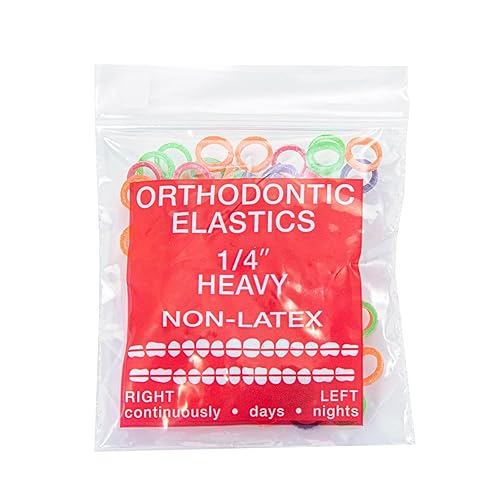 Miniatura 9 de JMU Bandas de goma de ortodoncia 18 medianas, paquete de 100 bandas elásticas intraorales de neón sin látex, bandas de goma dentales fabricadas en