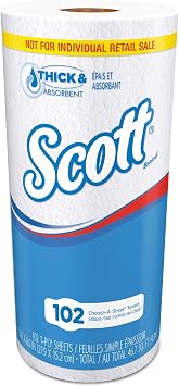 Scott Choose-A-Sheet Mega Kitchen Roll Paper Towels, 1-Ply, 4.8 x 11, White, 102/Roll, 24/Carton