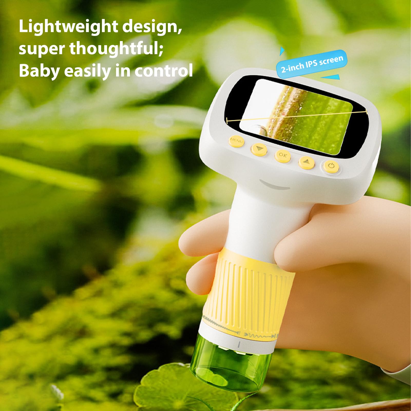 Giocattolo Microscopio per Bambini con Display da 2 Pollici, Luce LED | Design Portatile e Portatile, Struttura in Plastica Leggera, Compatibile con USB per la Condivisione in Tempo Reale, Adatto