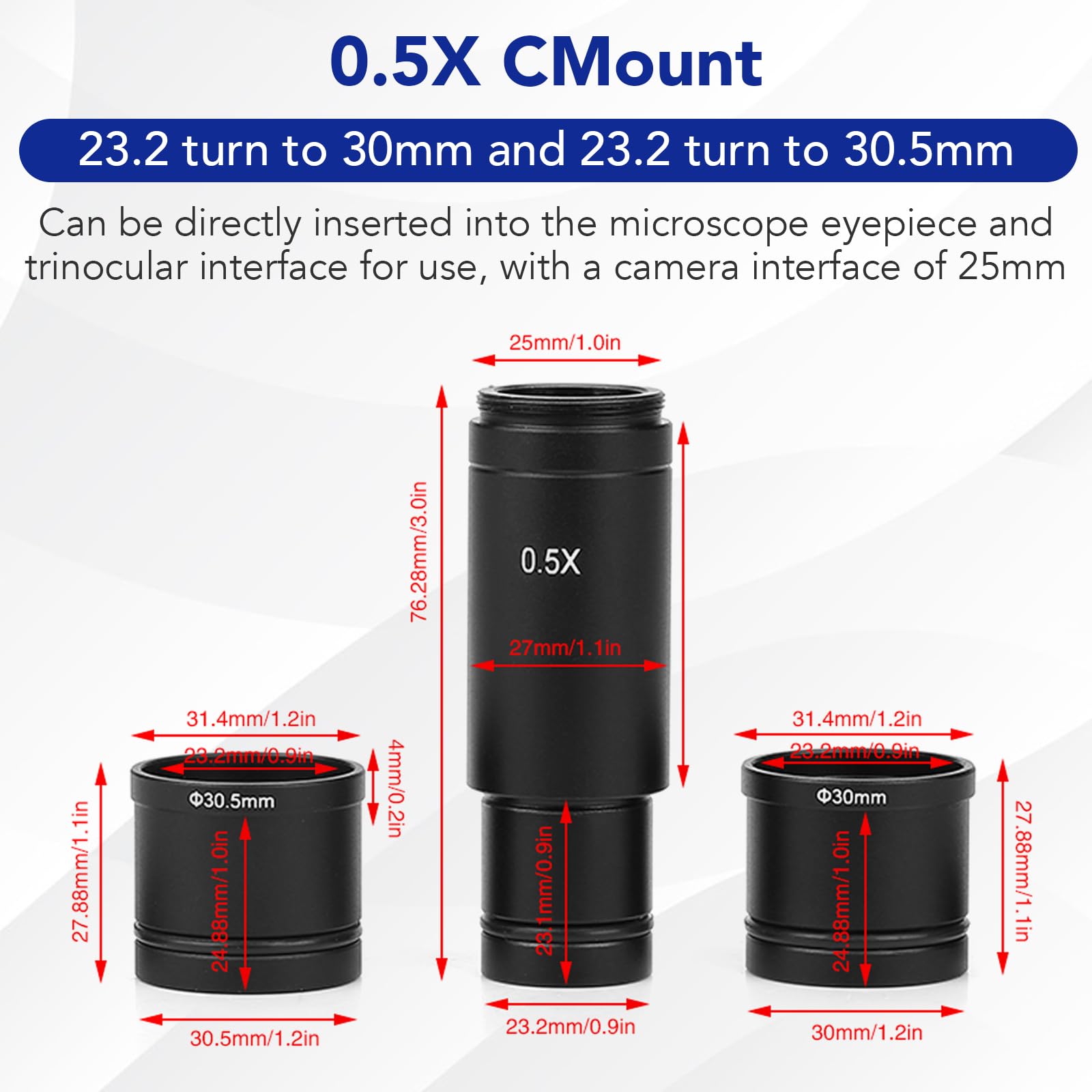 Amazon | 顕微鏡アダプタ 0.5×Cマウントレンズ アダプタセット CCD
