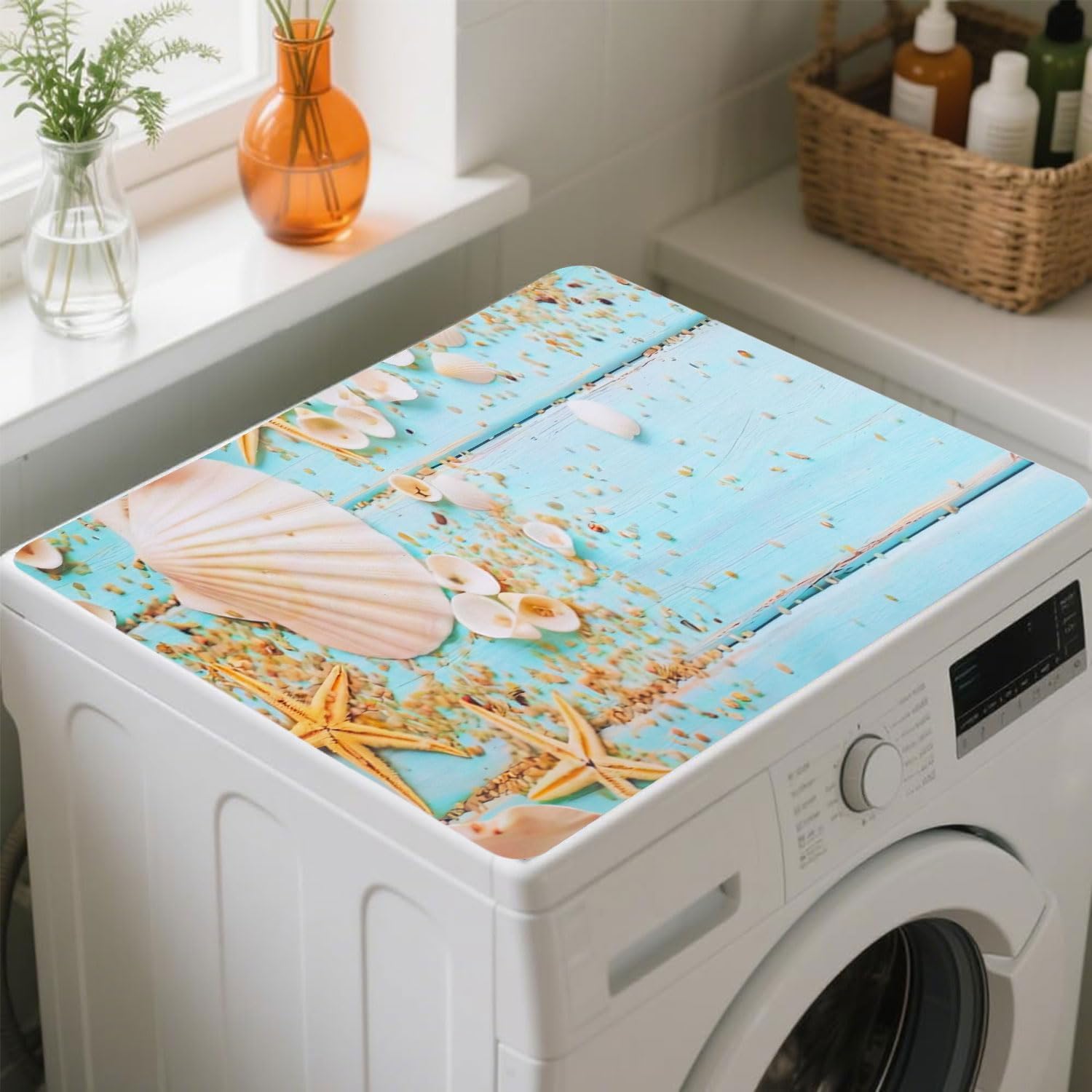 Waschmaschinenauflage 60x60cm,Abdeckung für Waschmaschine,Waschmaschinenabdeckung Universal,Waschmaschinen Auflage Weiche und Zuschneidbare,Waschmaschinenbezug für Waschmaschine Trockner