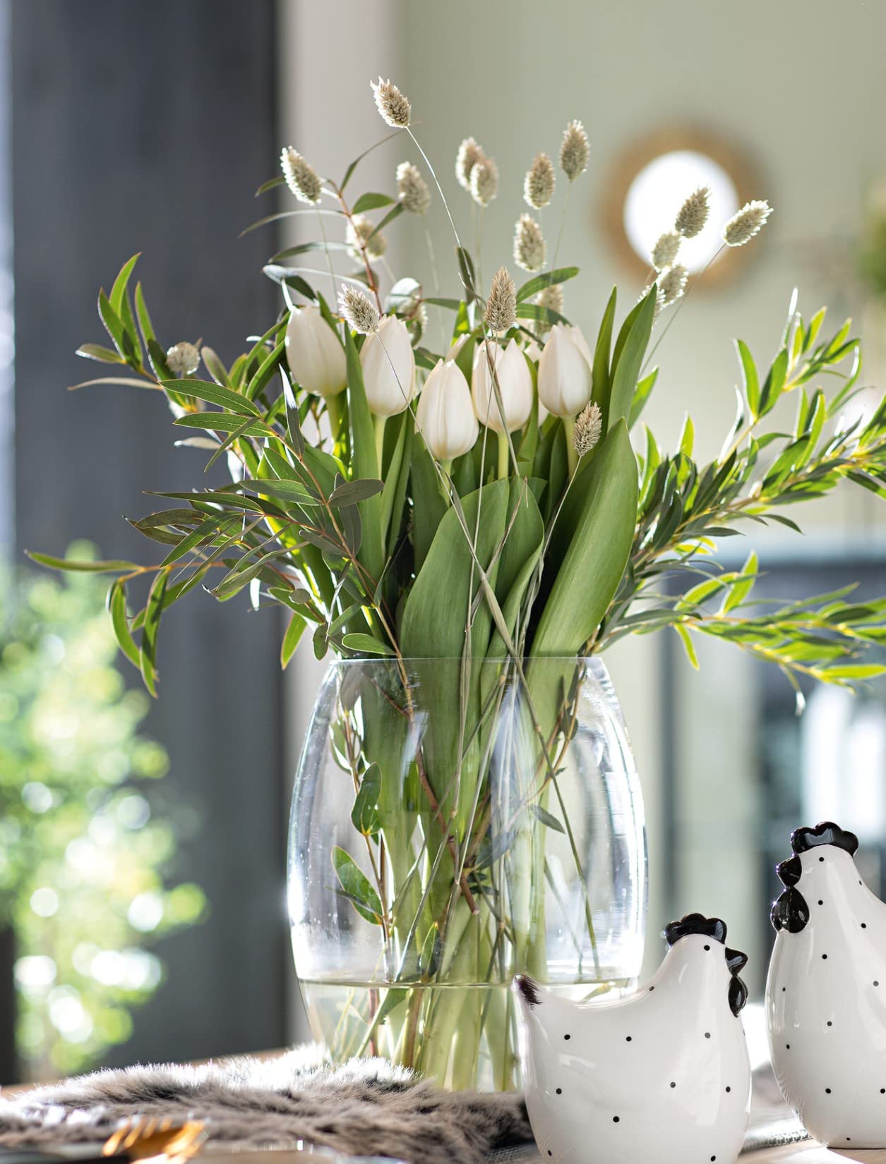 Dekoleidenschaft große Vase Grande aus Glas, 25 cm hoch, Glasvase, Dekoglas, Blumenvase, Dekovase