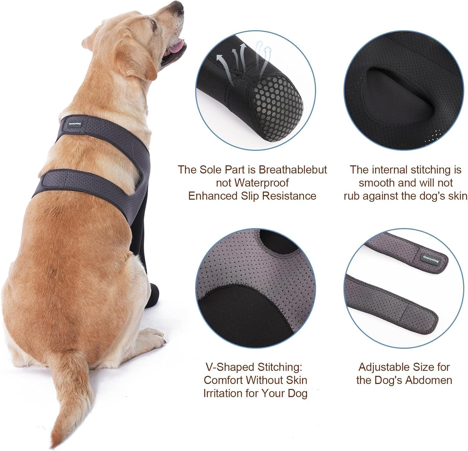 Dog Socks to Prevent Licking Paws ，Breathable Dog Leg Sleeve to Stop Licking and Biting， Firm and Secure Protect Wounds Dog Recovery Sleeve Socks (XL-Left)